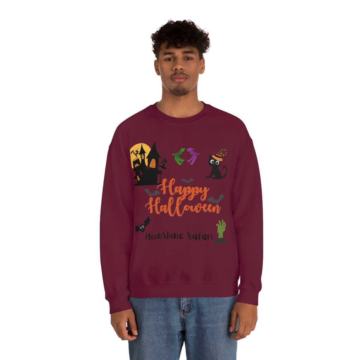 MoonShine Safari Halloween Unisex Heavy Blend™ Crewneck Sweatshirt