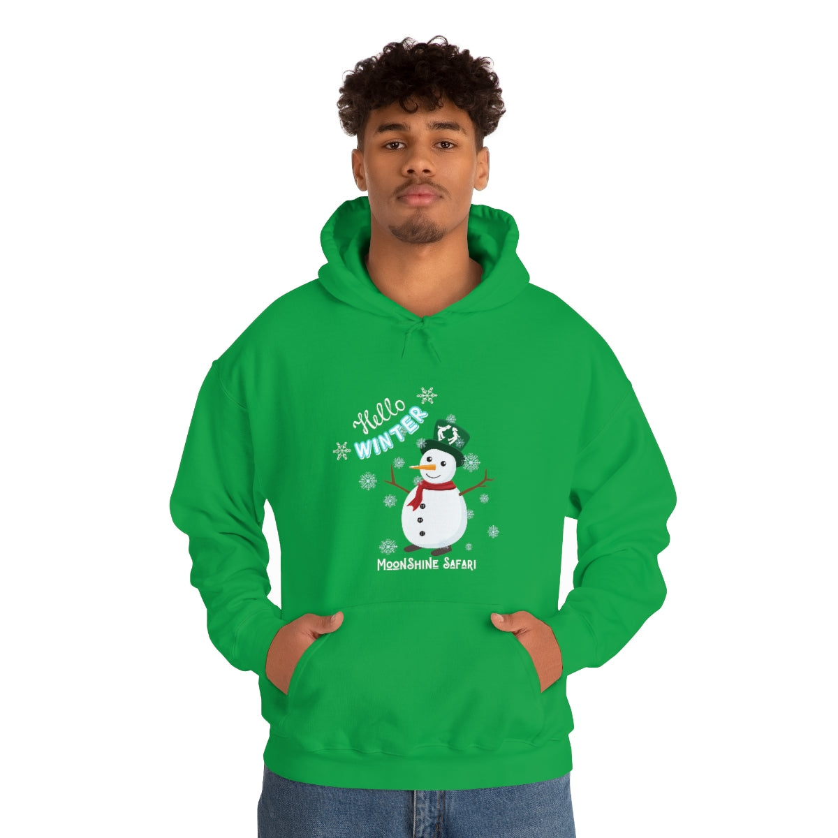 MoonShine Safari Winter Snowman Unisex Heavy Blend™ Hooded Sweatshirt