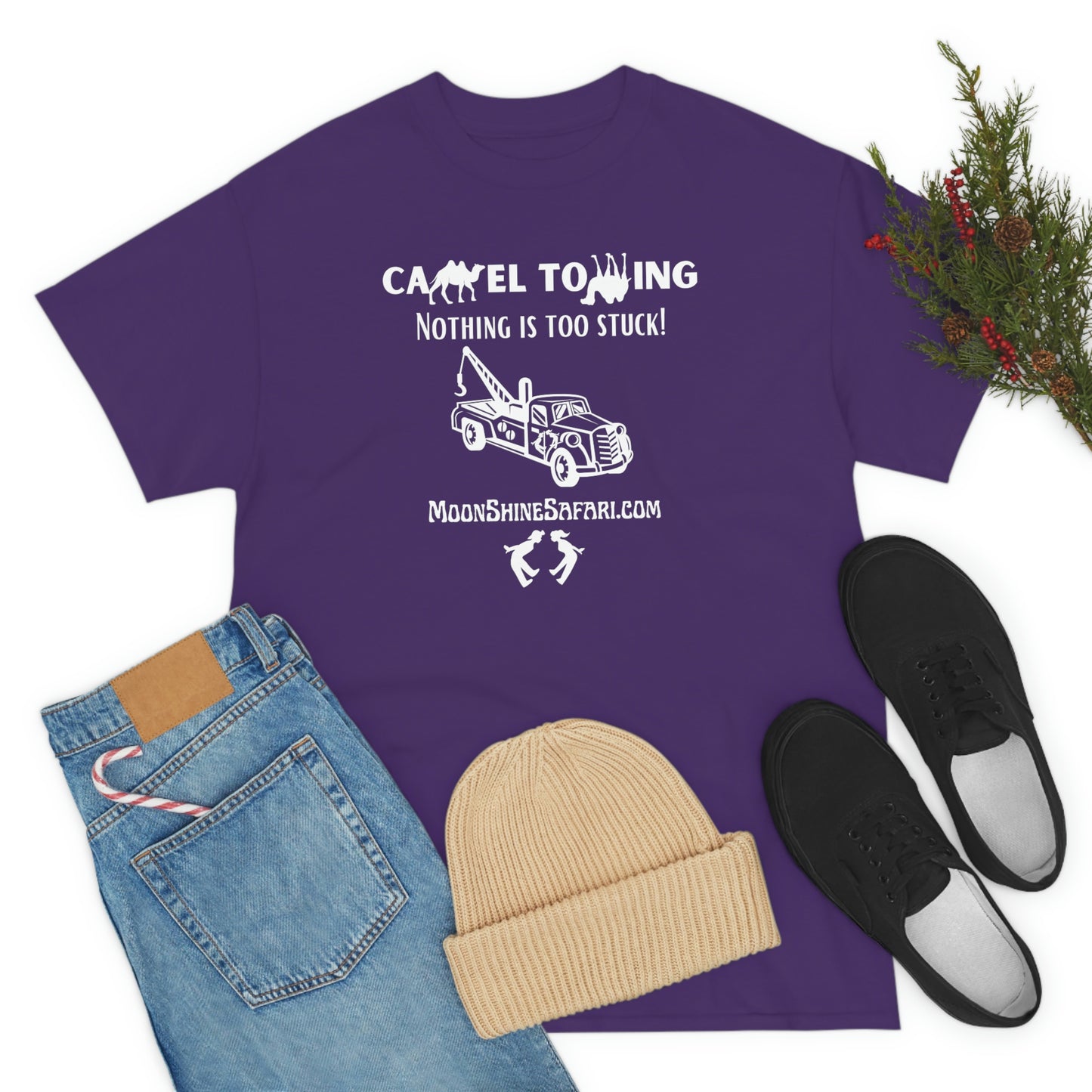 MoonShine Safari Camel Towing Unisex Heavy Cotton Tee