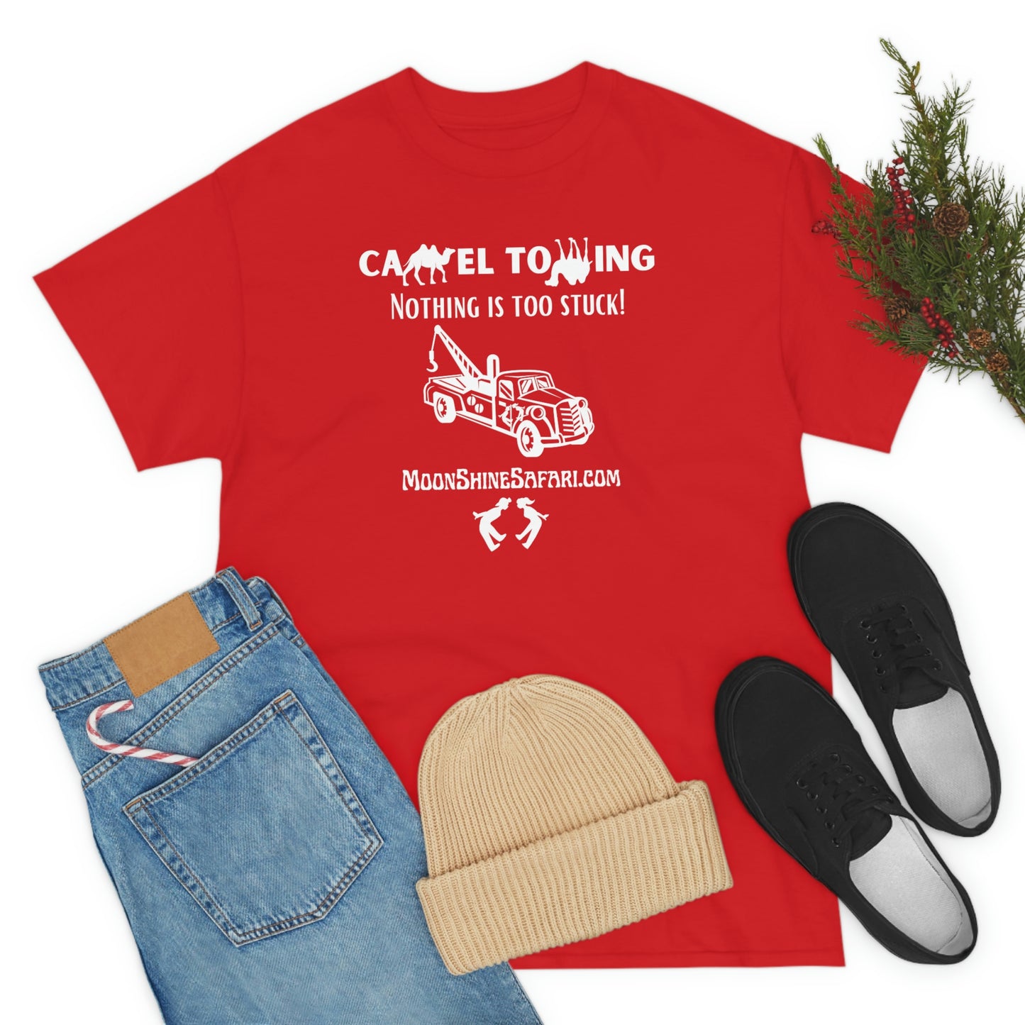 MoonShine Safari Camel Towing Unisex Heavy Cotton Tee