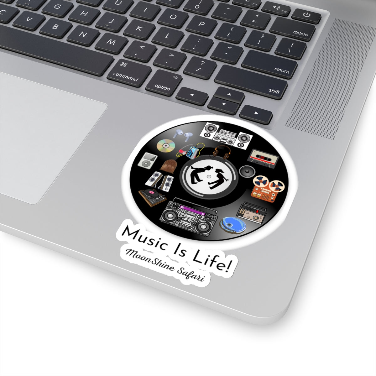 MoonShine Safari Music is Life Kiss-Cut Stickers