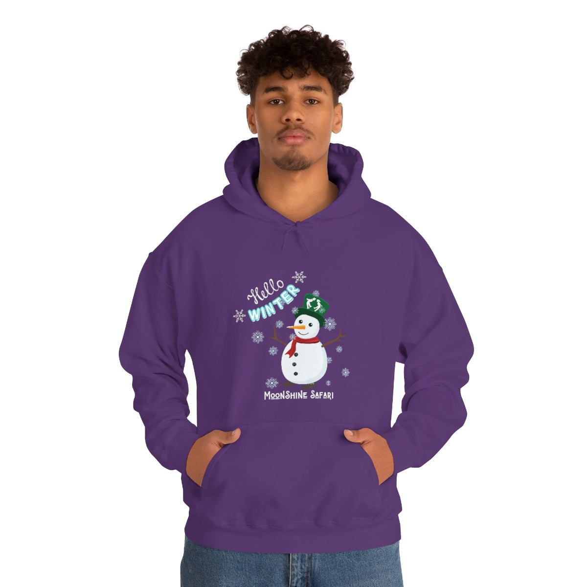 MoonShine Safari Winter Snowman Unisex Heavy Blend™ Hooded Sweatshirt