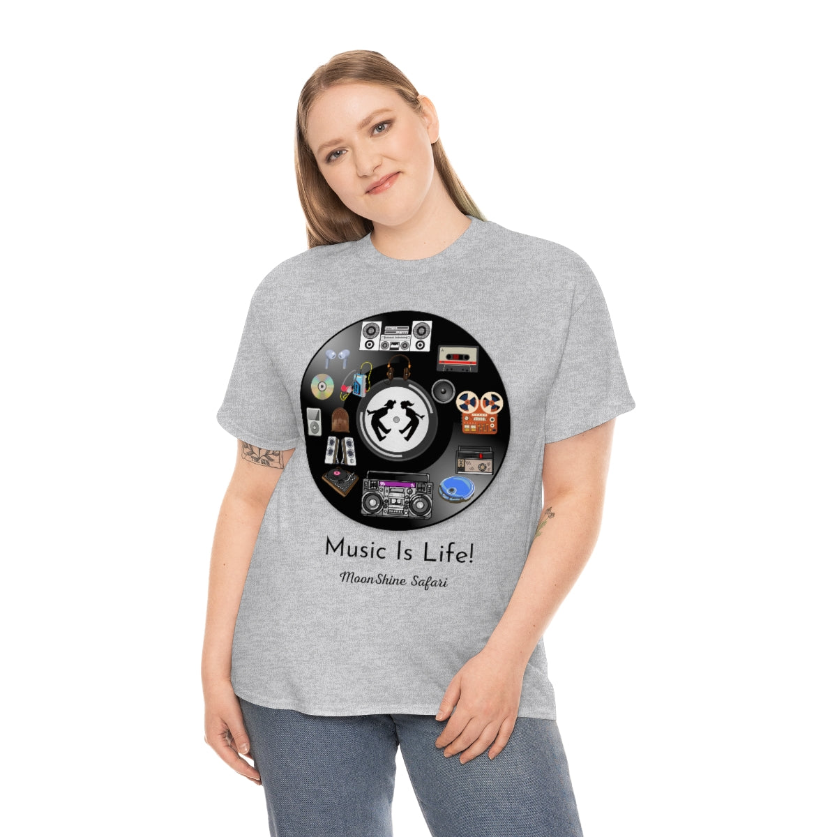 MoonShine Safari Music is Life Unisex Heavy Cotton Tee