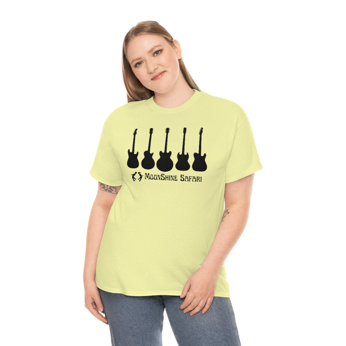 MoonShine Safari Electric Guitar Pillars Unisex Heavy Cotton Tee