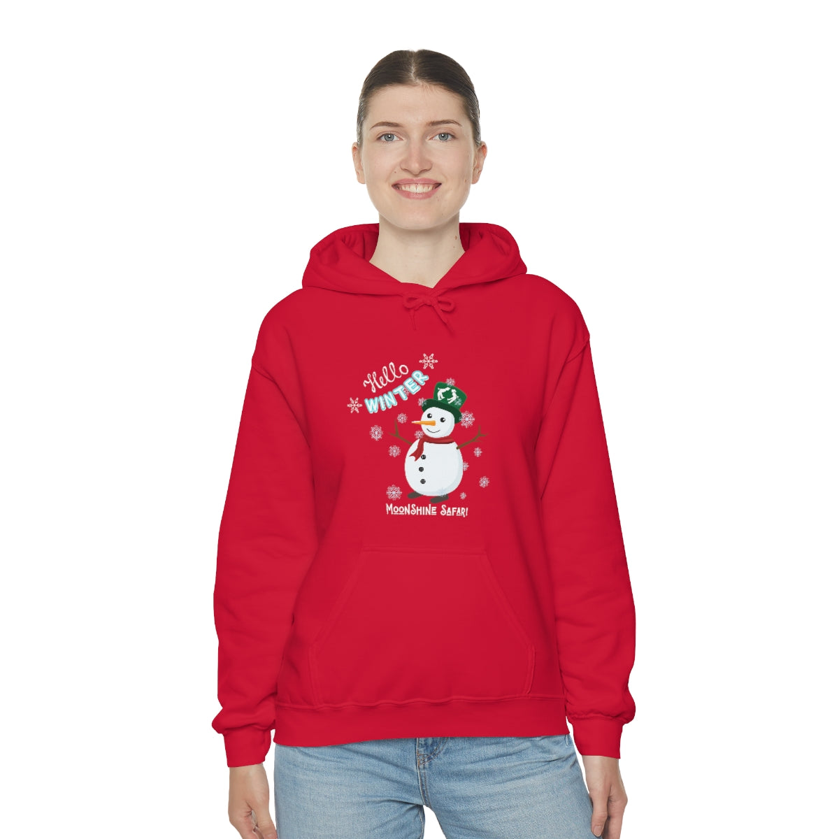 MoonShine Safari Winter Snowman Unisex Heavy Blend™ Hooded Sweatshirt