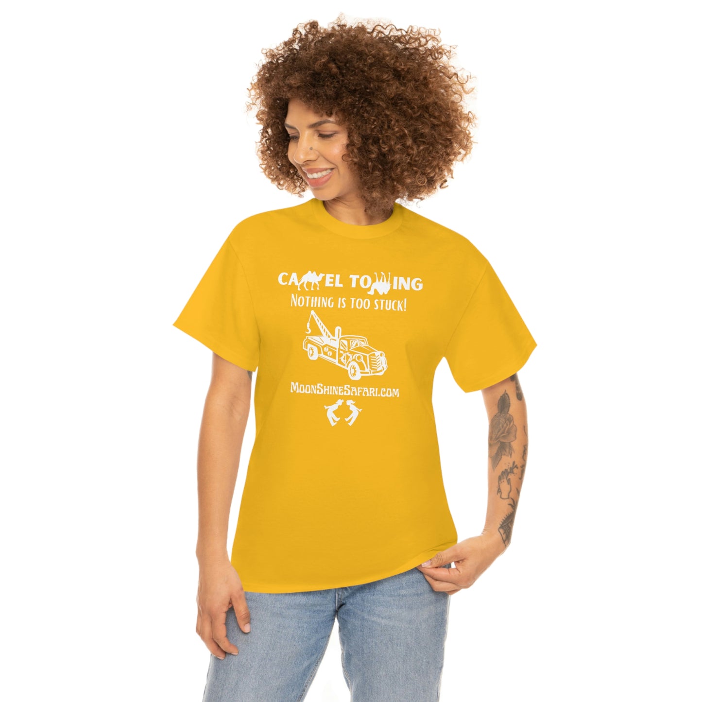 MoonShine Safari Camel Towing Unisex Heavy Cotton Tee