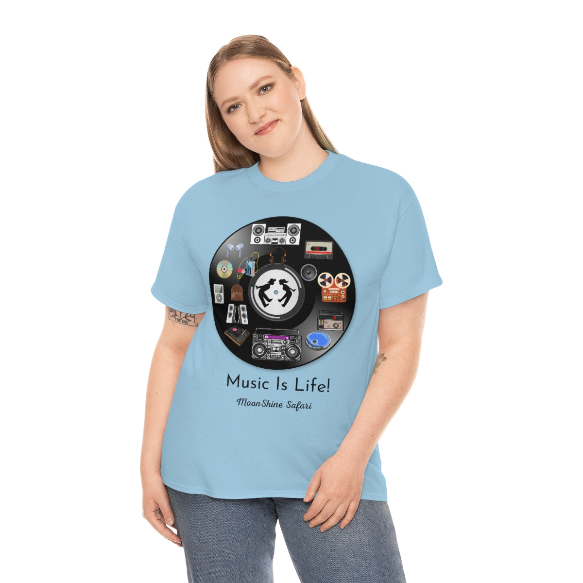 MoonShine Safari Music is Life Unisex Heavy Cotton Tee