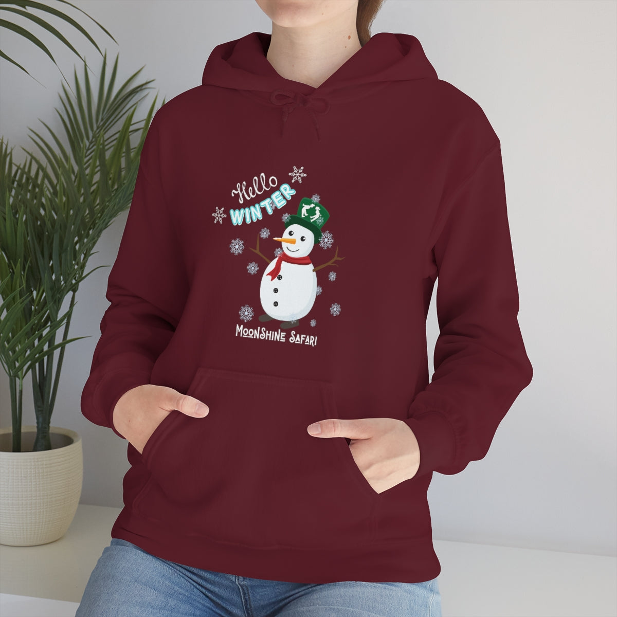 MoonShine Safari Winter Snowman Unisex Heavy Blend™ Hooded Sweatshirt