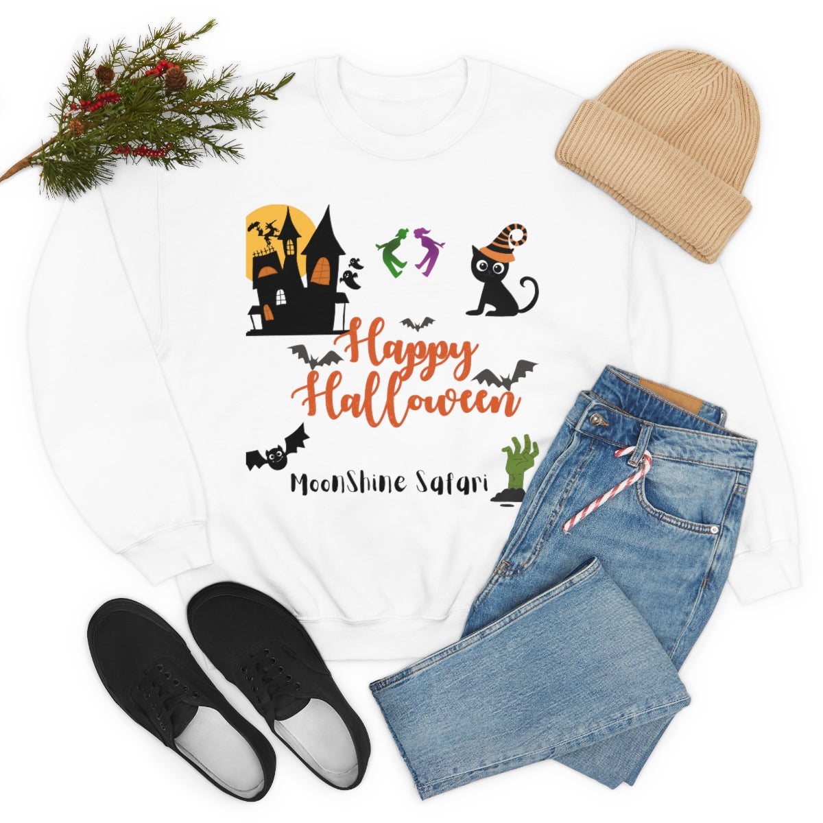 MoonShine Safari Halloween Unisex Heavy Blend™ Crewneck Sweatshirt