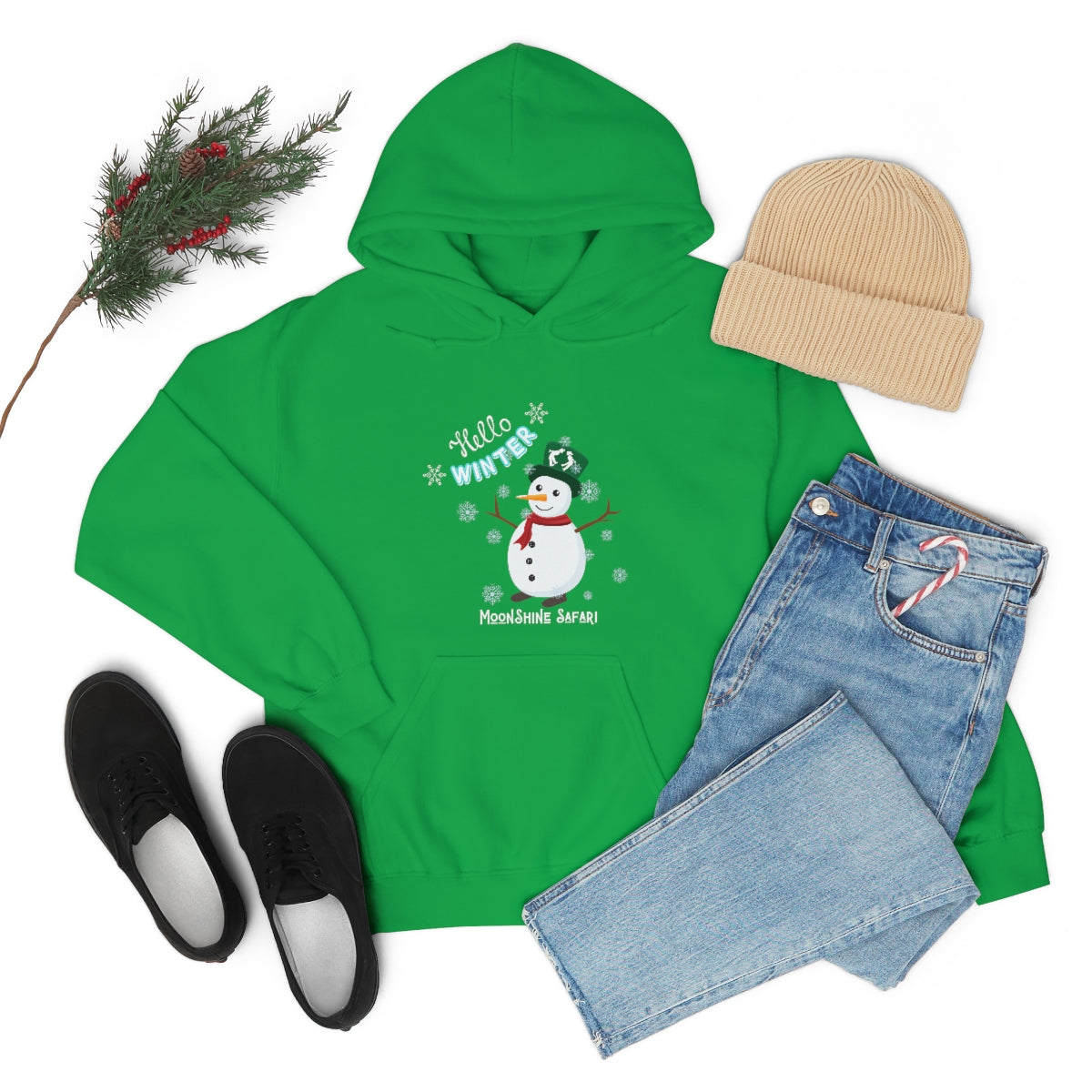 MoonShine Safari Winter Snowman Unisex Heavy Blend™ Hooded Sweatshirt