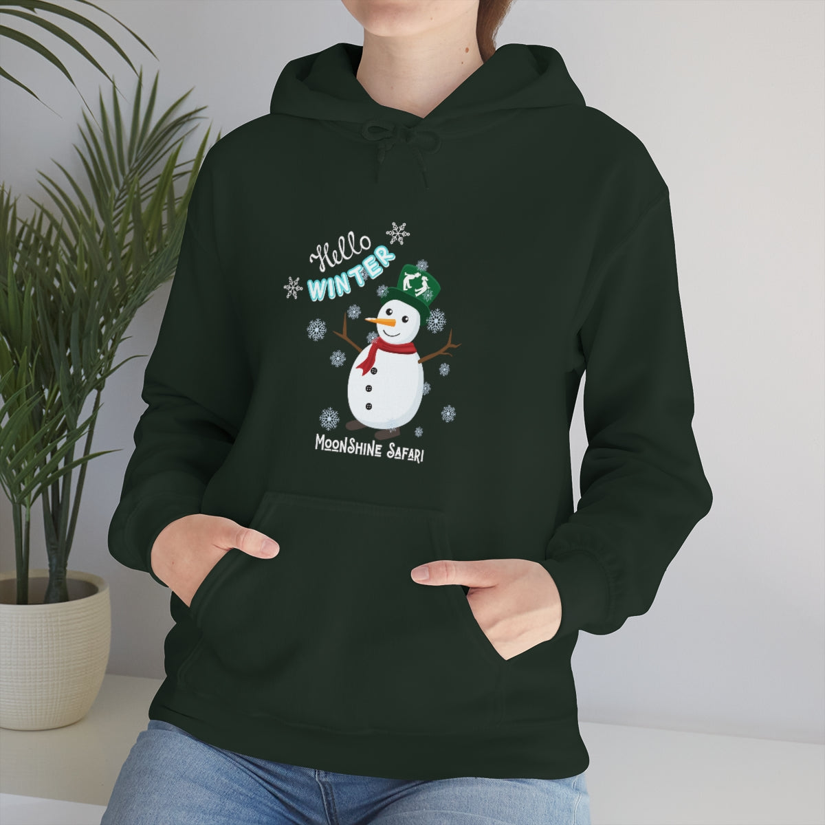 MoonShine Safari Winter Snowman Unisex Heavy Blend™ Hooded Sweatshirt