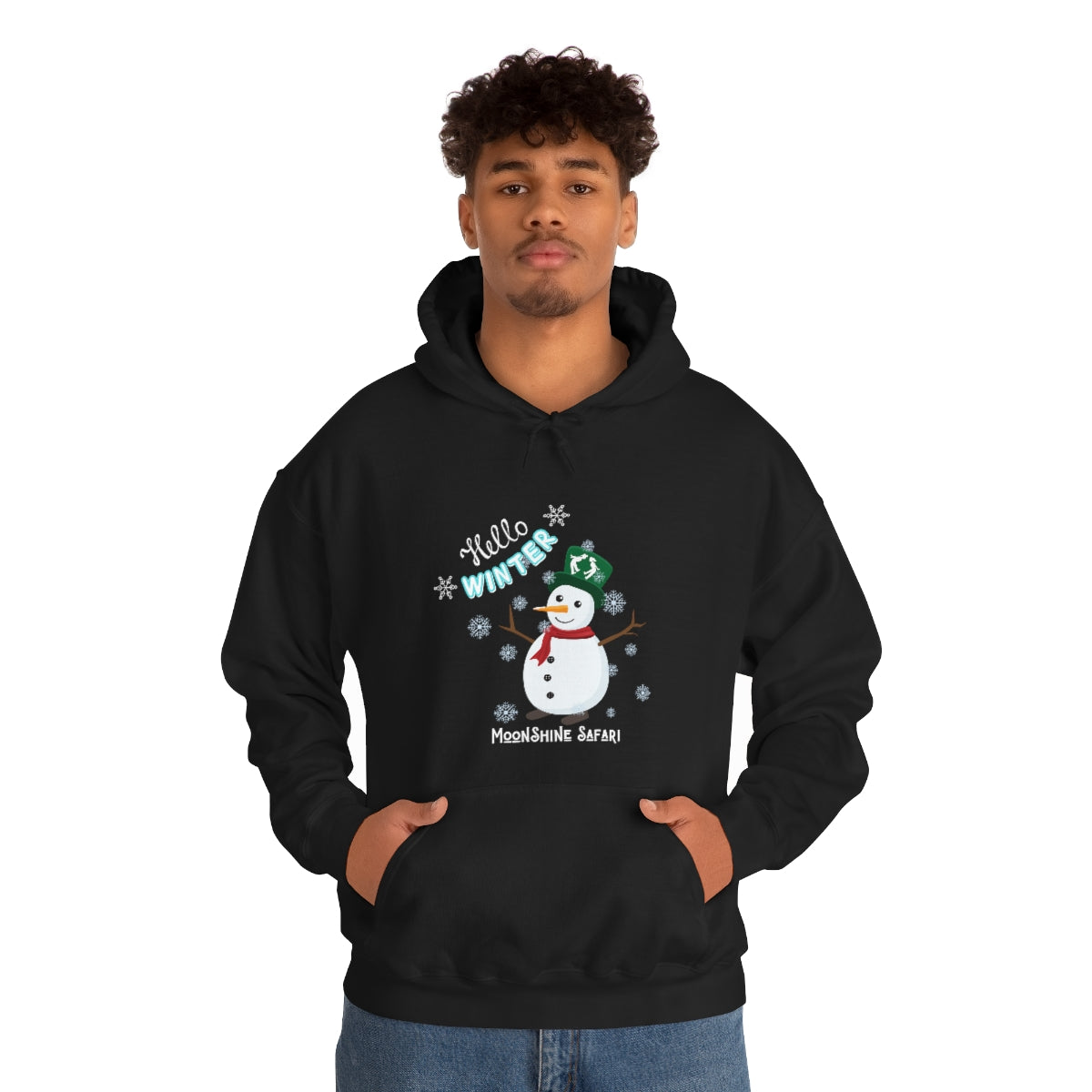 MoonShine Safari Winter Snowman Unisex Heavy Blend™ Hooded Sweatshirt