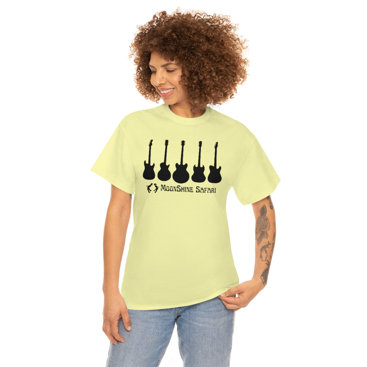 MoonShine Safari Electric Guitar Pillars Unisex Heavy Cotton Tee