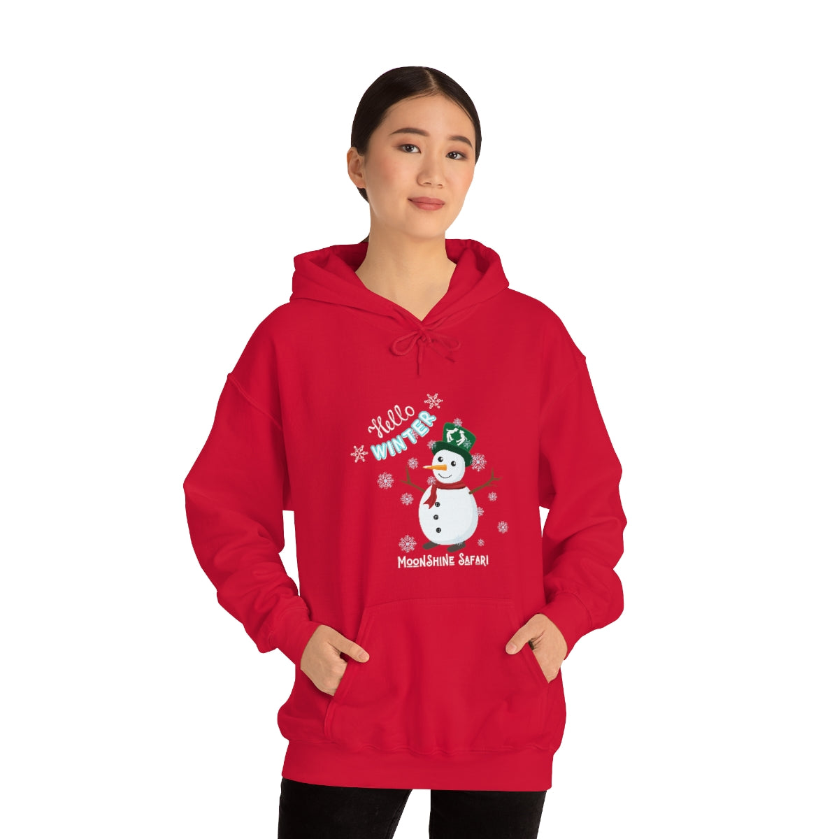 MoonShine Safari Winter Snowman Unisex Heavy Blend™ Hooded Sweatshirt