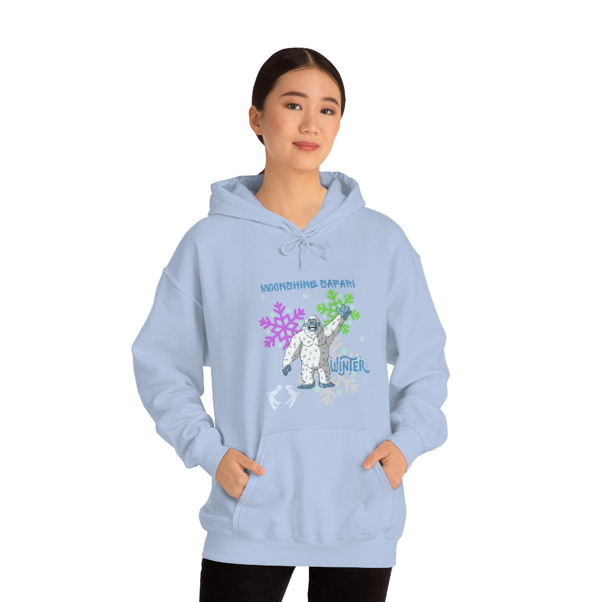 MoonShine Safari Winter Bumble Unisex Heavy Blend™ Hooded Sweatshirt