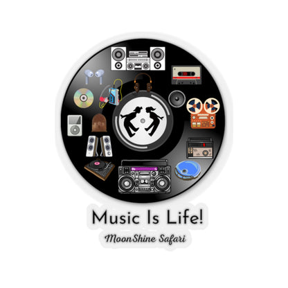 MoonShine Safari Music is Life Kiss-Cut Stickers