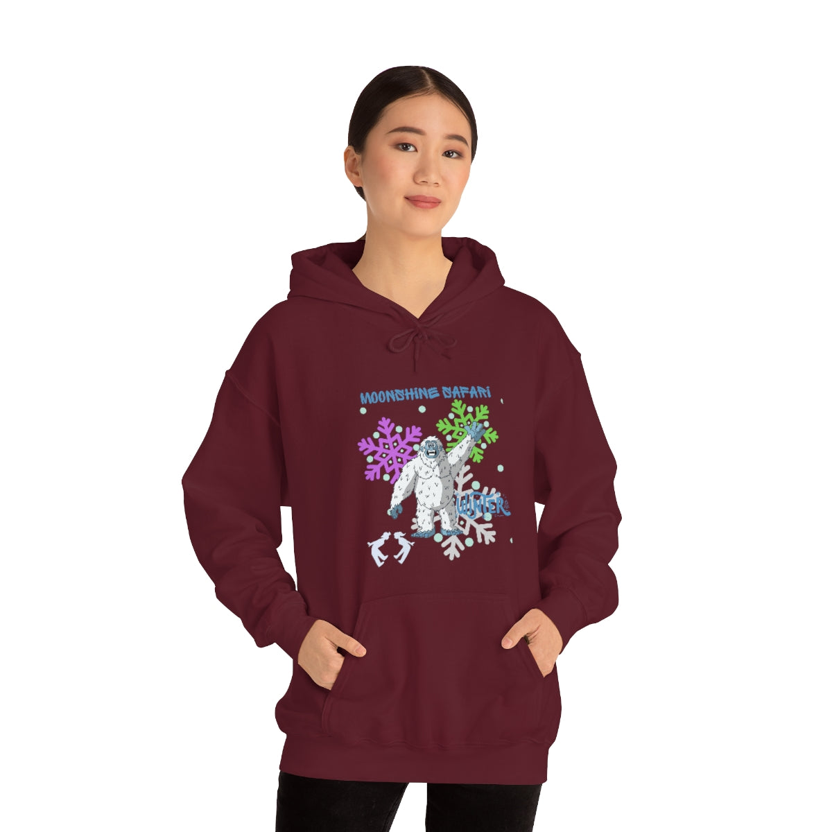 MoonShine Safari Winter Bumble Unisex Heavy Blend™ Hooded Sweatshirt