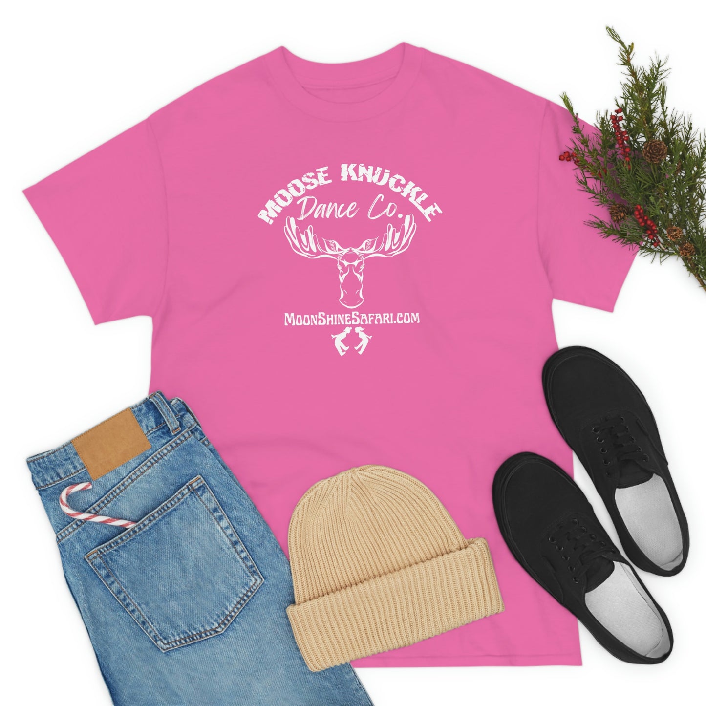 MoonShine Safari Moose Knuckle Dance Co Unisex Heavy Cotton Tee