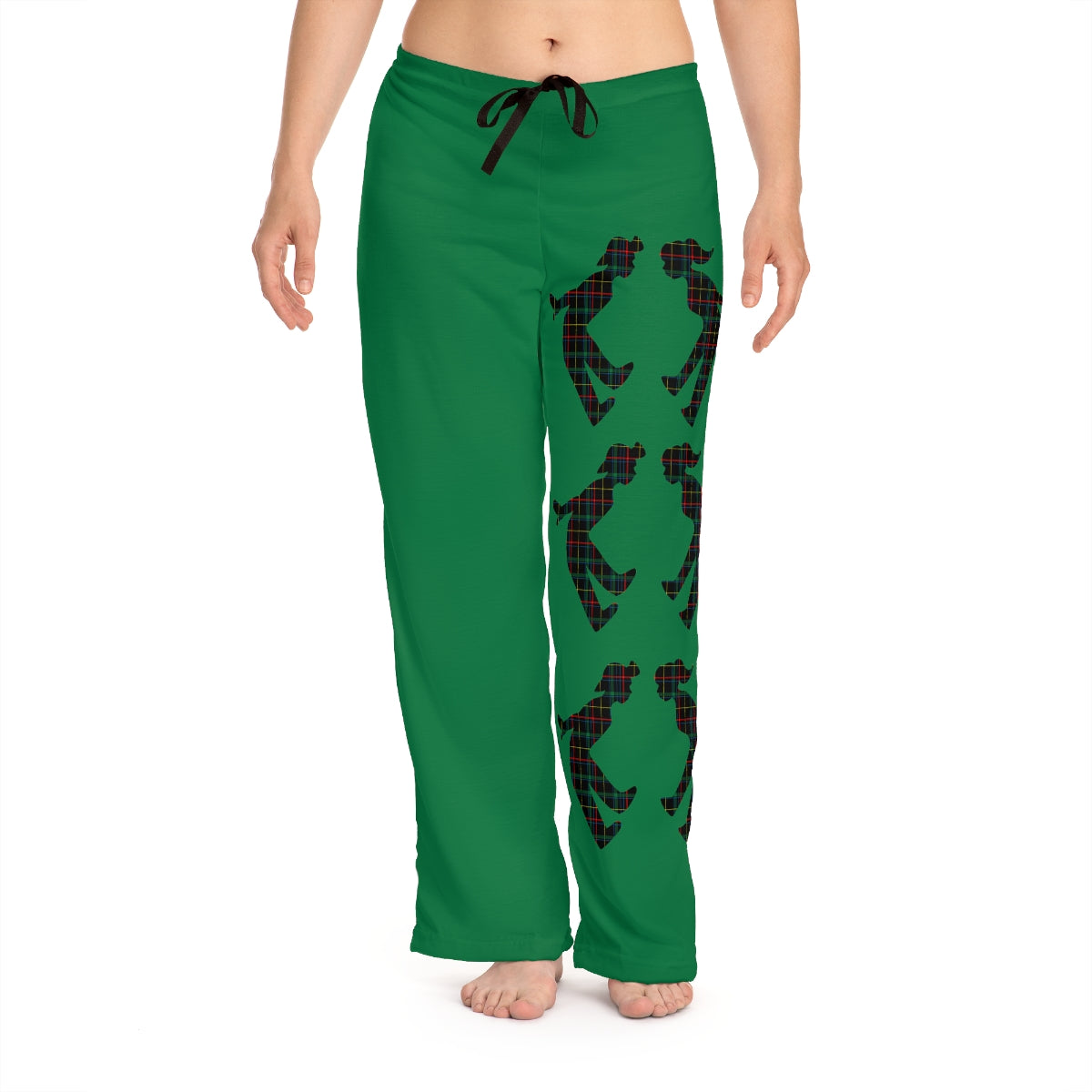 MoonShine Safari Plaid Green  Women's Pajama Pants (AOP)