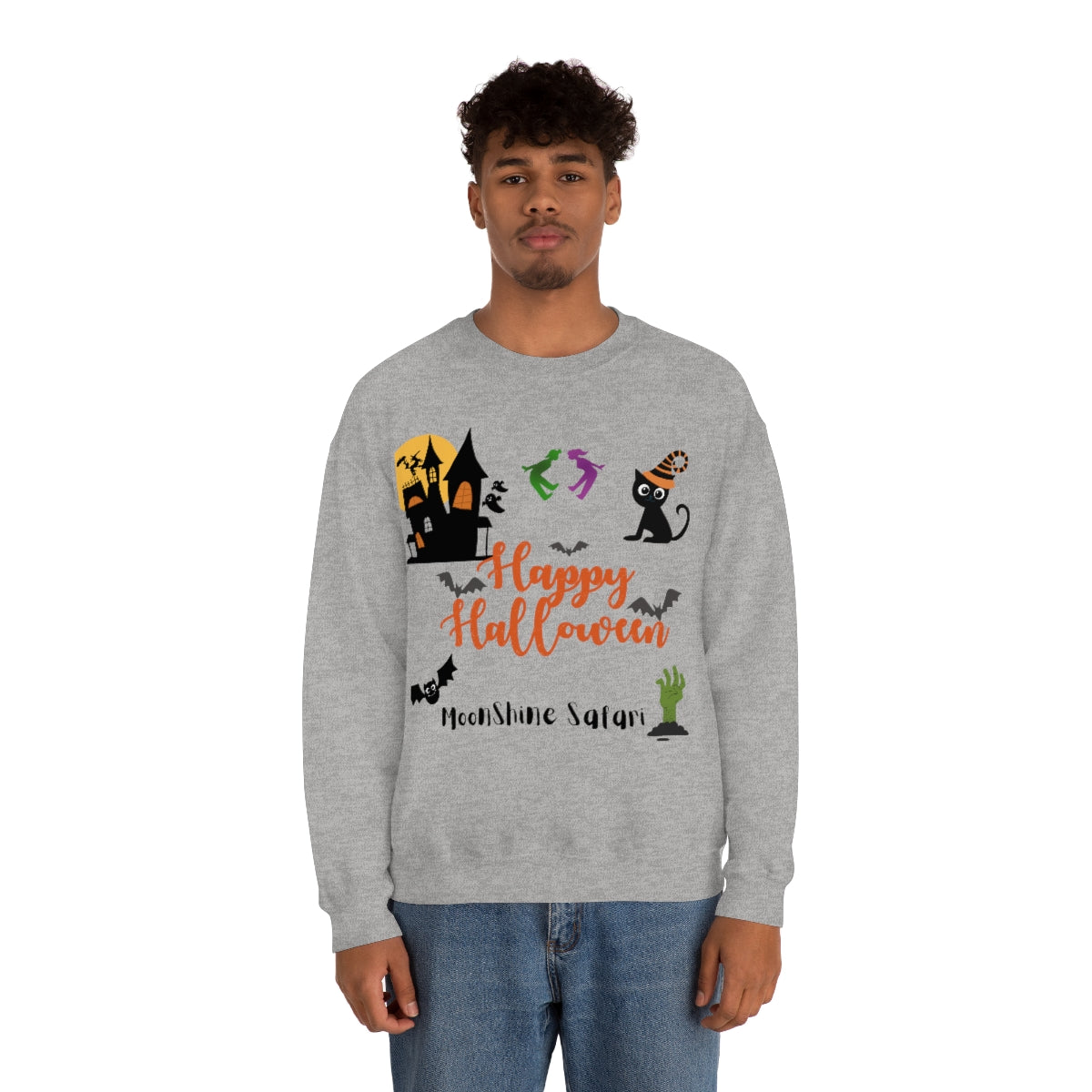 MoonShine Safari Halloween Unisex Heavy Blend™ Crewneck Sweatshirt