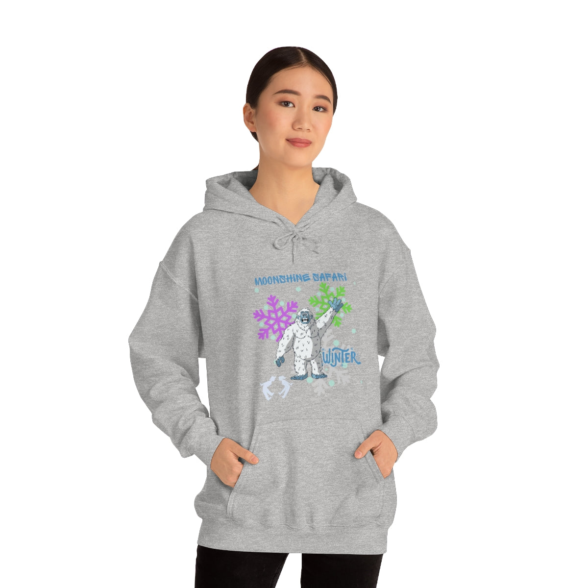 MoonShine Safari Winter Bumble Unisex Heavy Blend™ Hooded Sweatshirt