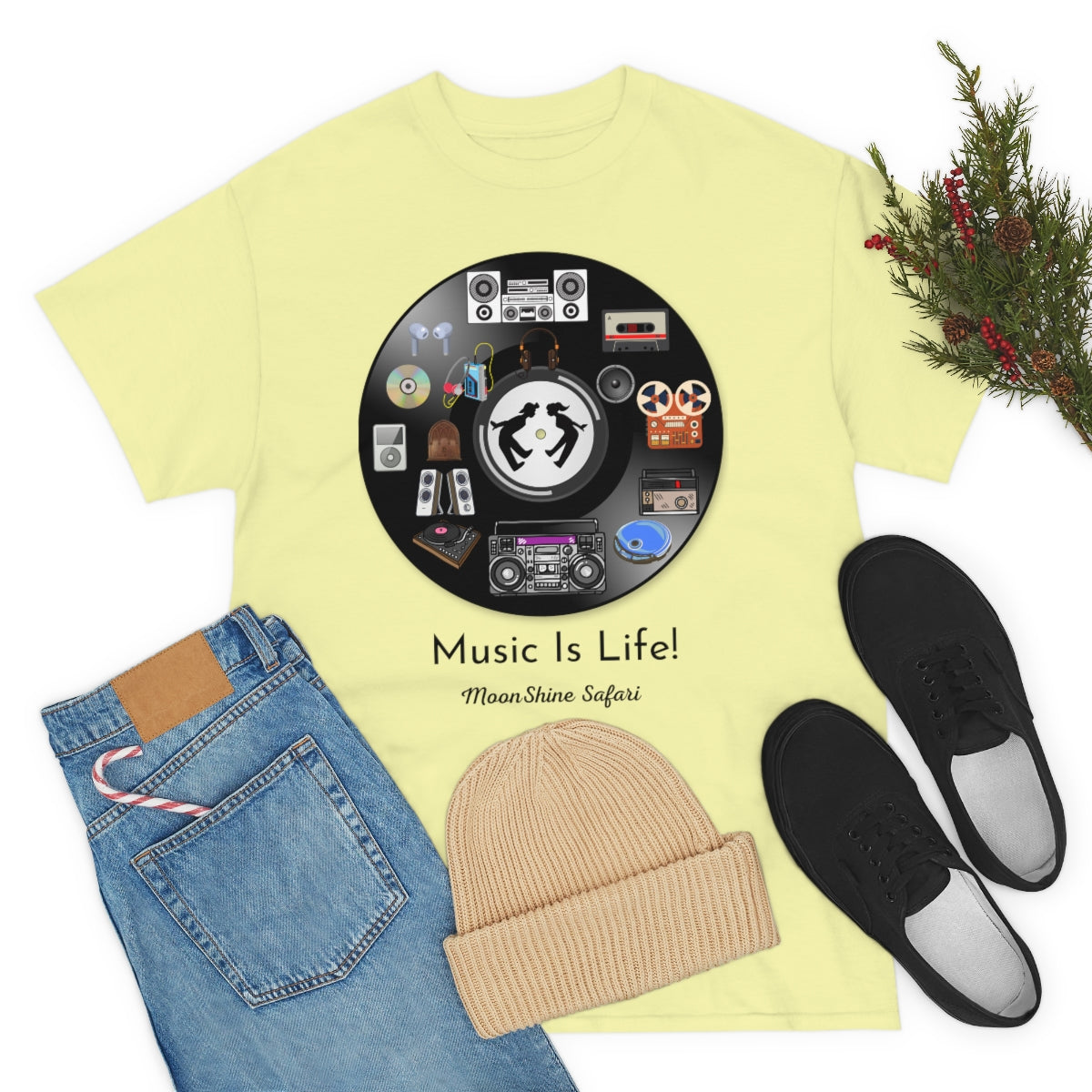 MoonShine Safari Music is Life Unisex Heavy Cotton Tee