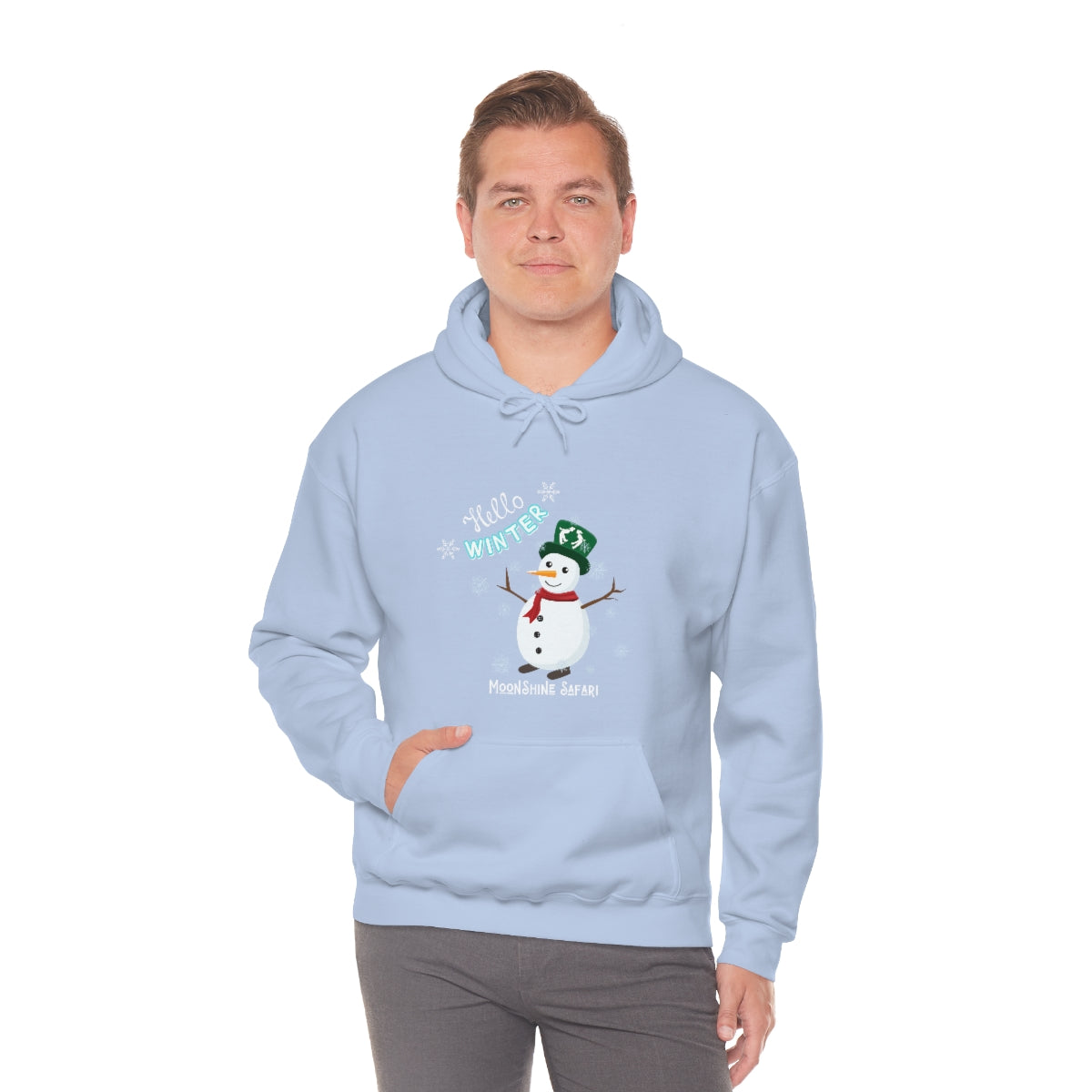 MoonShine Safari Winter Snowman Unisex Heavy Blend™ Hooded Sweatshirt