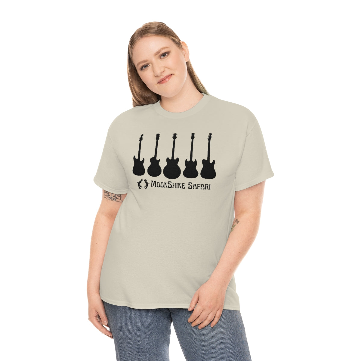 MoonShine Safari Electric Guitar Pillars Unisex Heavy Cotton Tee