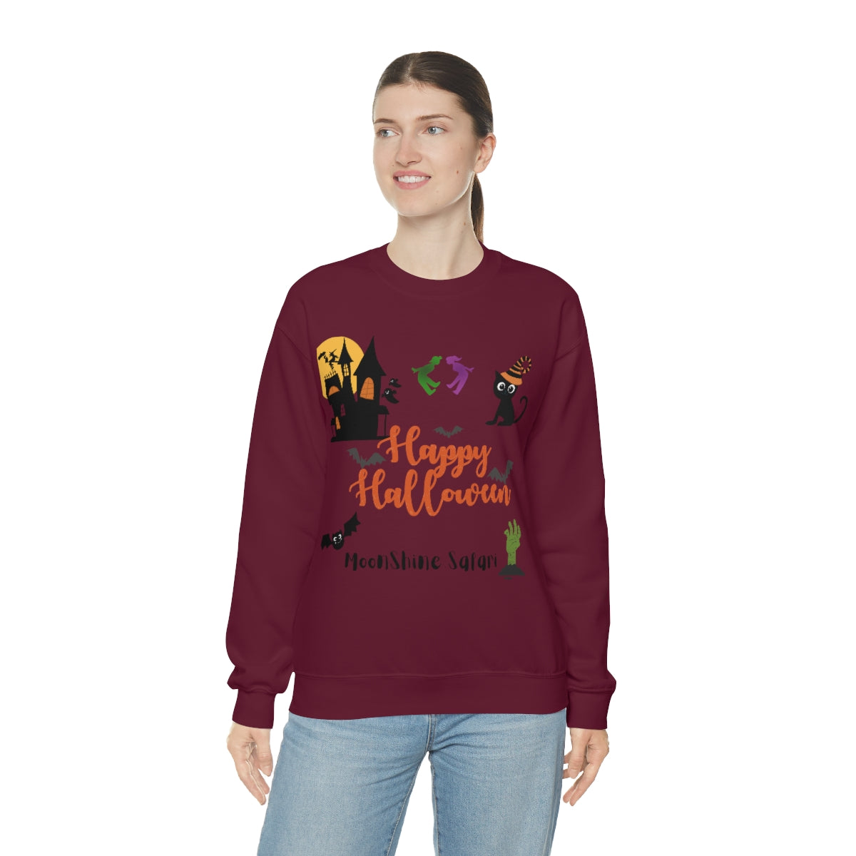 MoonShine Safari Halloween Unisex Heavy Blend™ Crewneck Sweatshirt