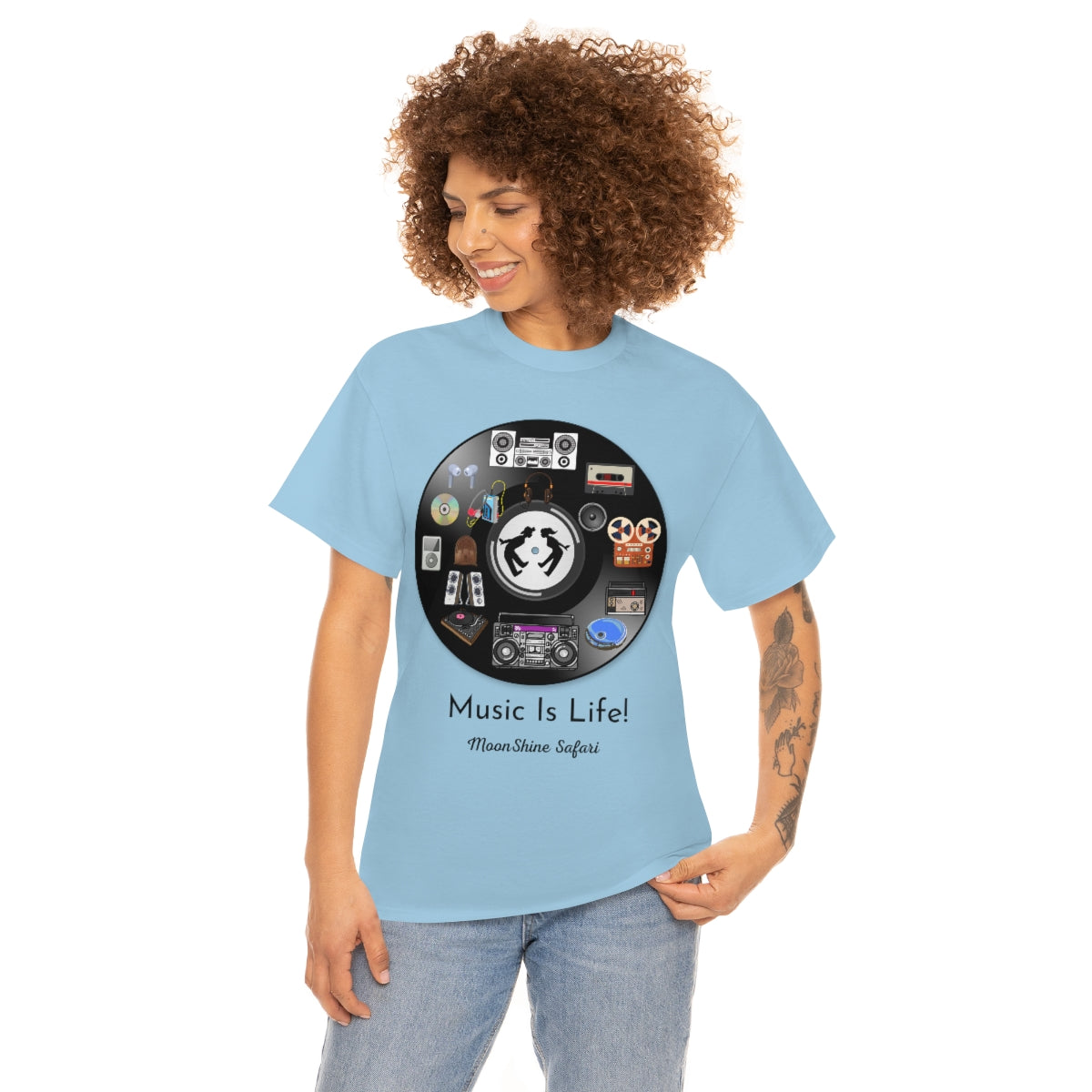 MoonShine Safari Music is Life Unisex Heavy Cotton Tee