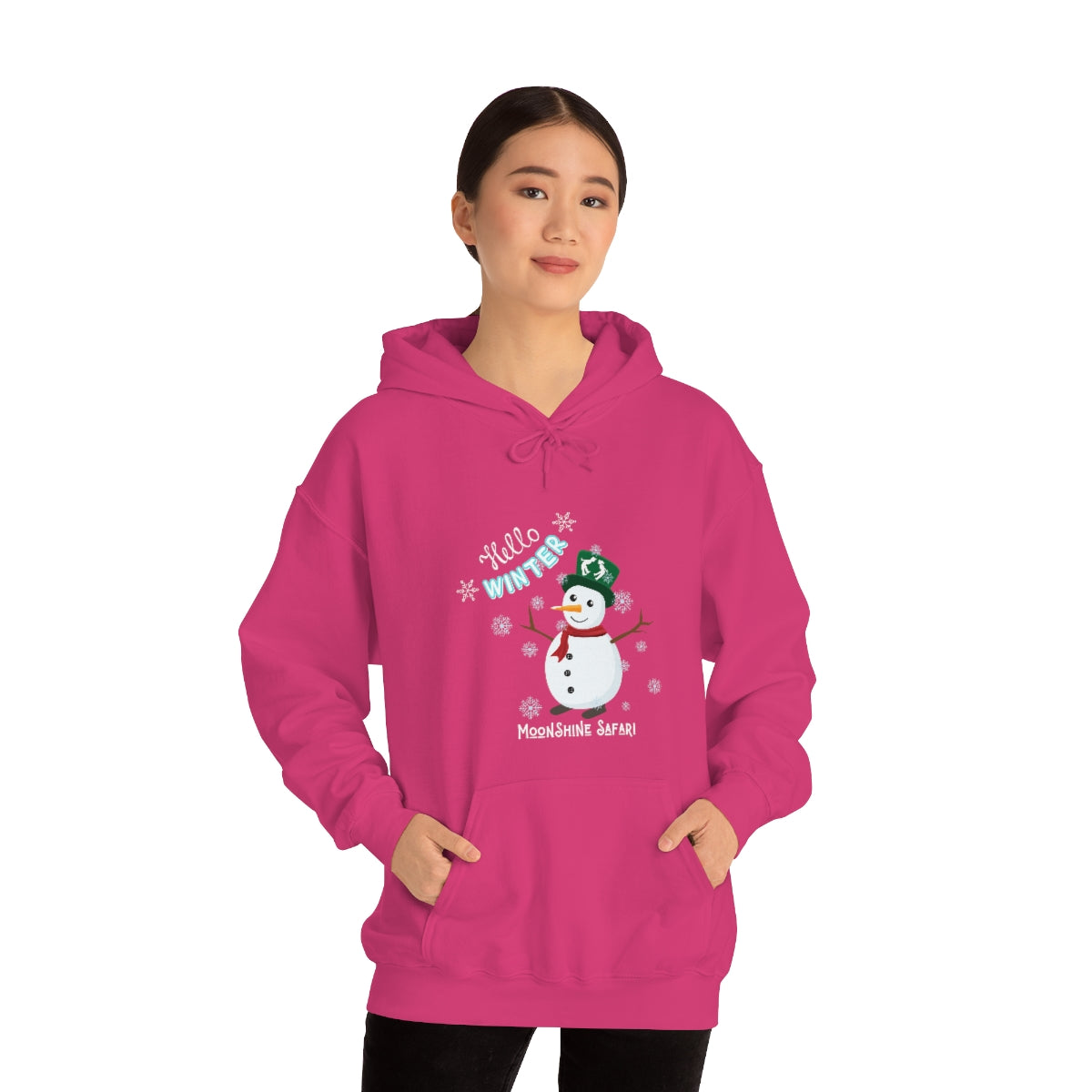 MoonShine Safari Winter Snowman Unisex Heavy Blend™ Hooded Sweatshirt