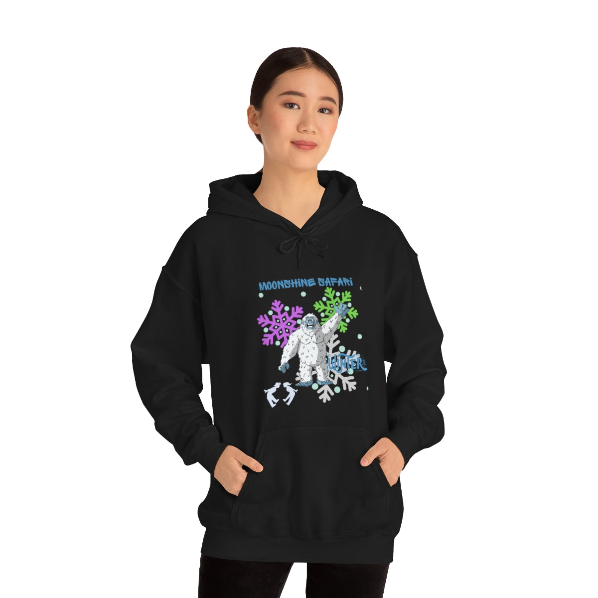 MoonShine Safari Winter Bumble Unisex Heavy Blend™ Hooded Sweatshirt