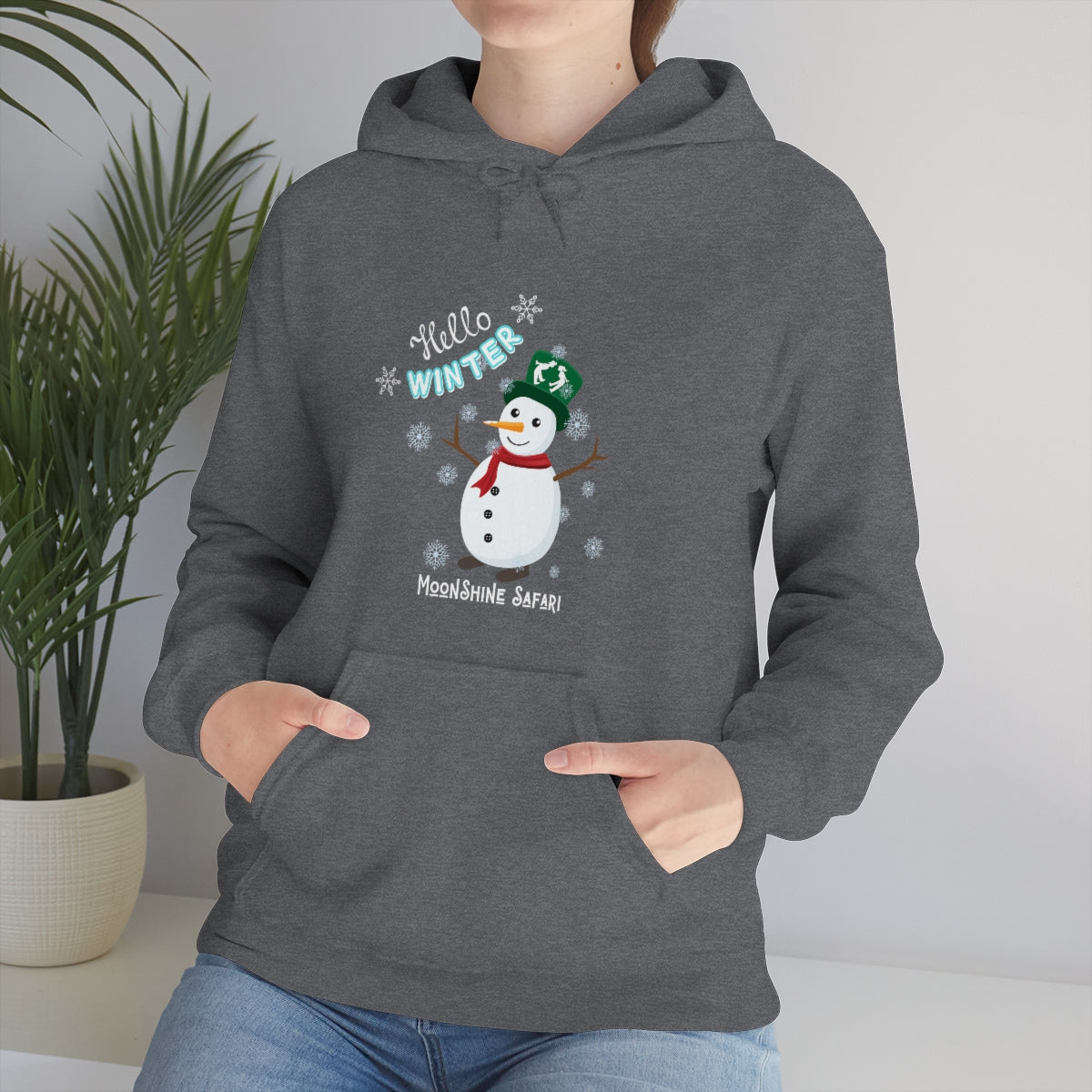 MoonShine Safari Winter Snowman Unisex Heavy Blend™ Hooded Sweatshirt