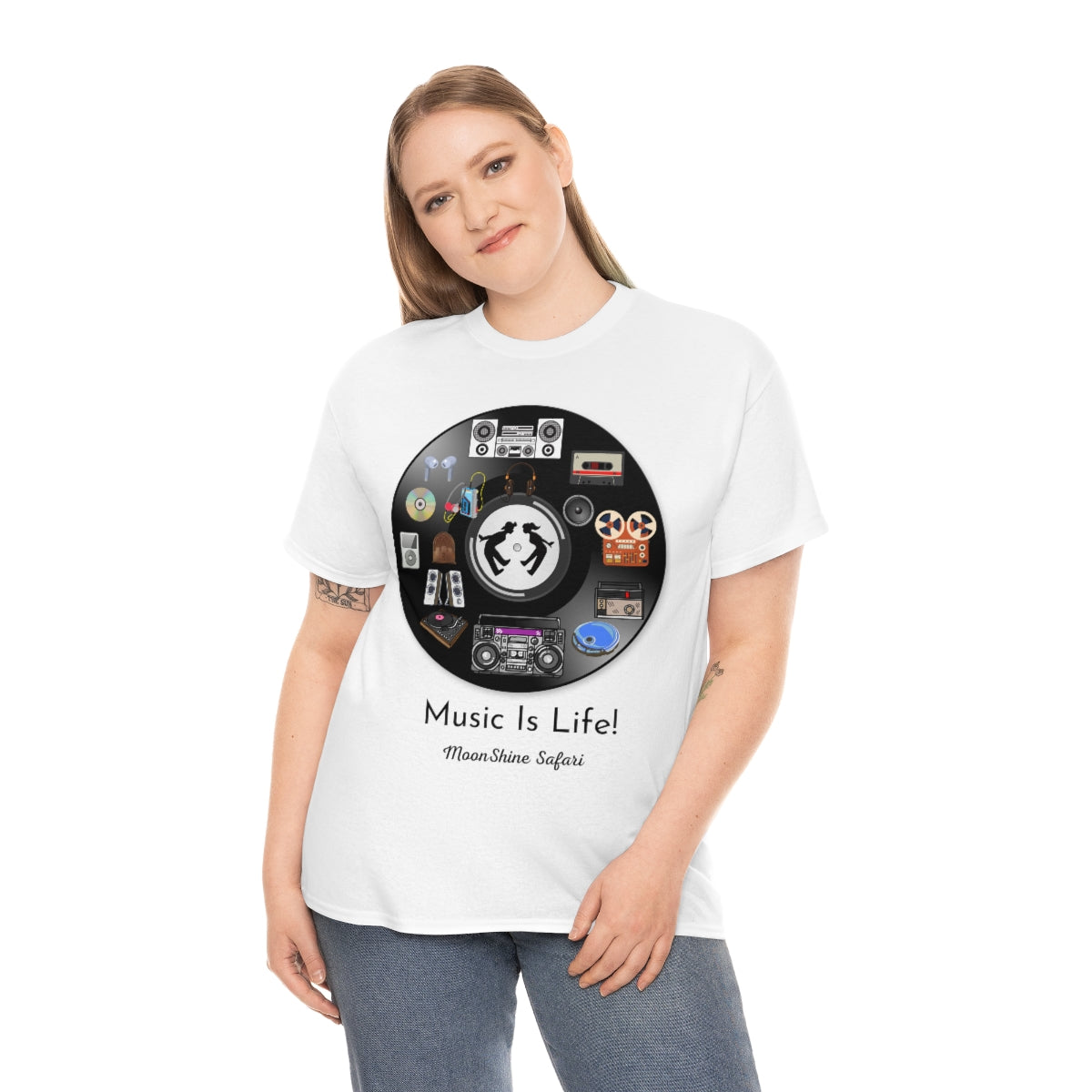 MoonShine Safari Music is Life Unisex Heavy Cotton Tee