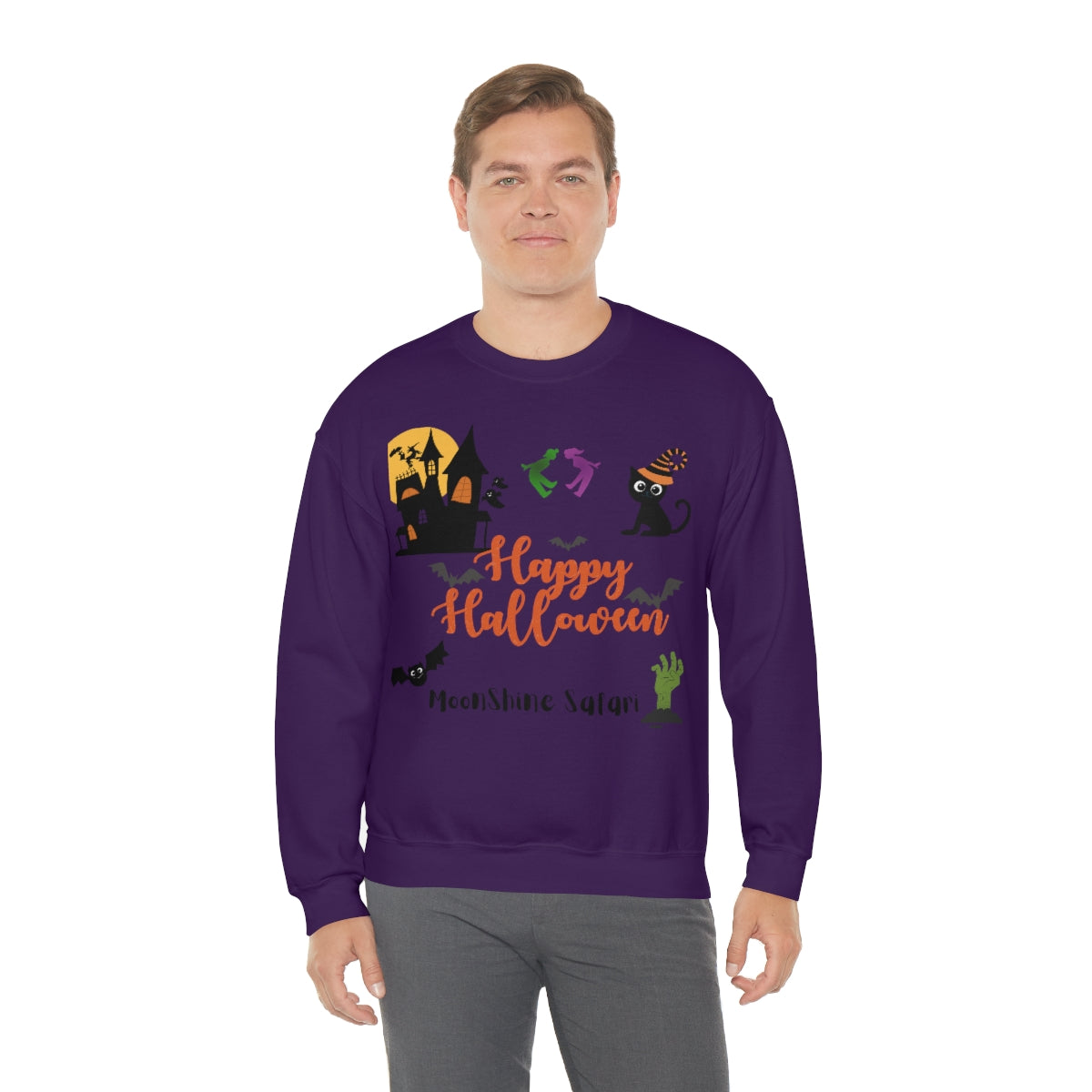 MoonShine Safari Halloween Unisex Heavy Blend™ Crewneck Sweatshirt