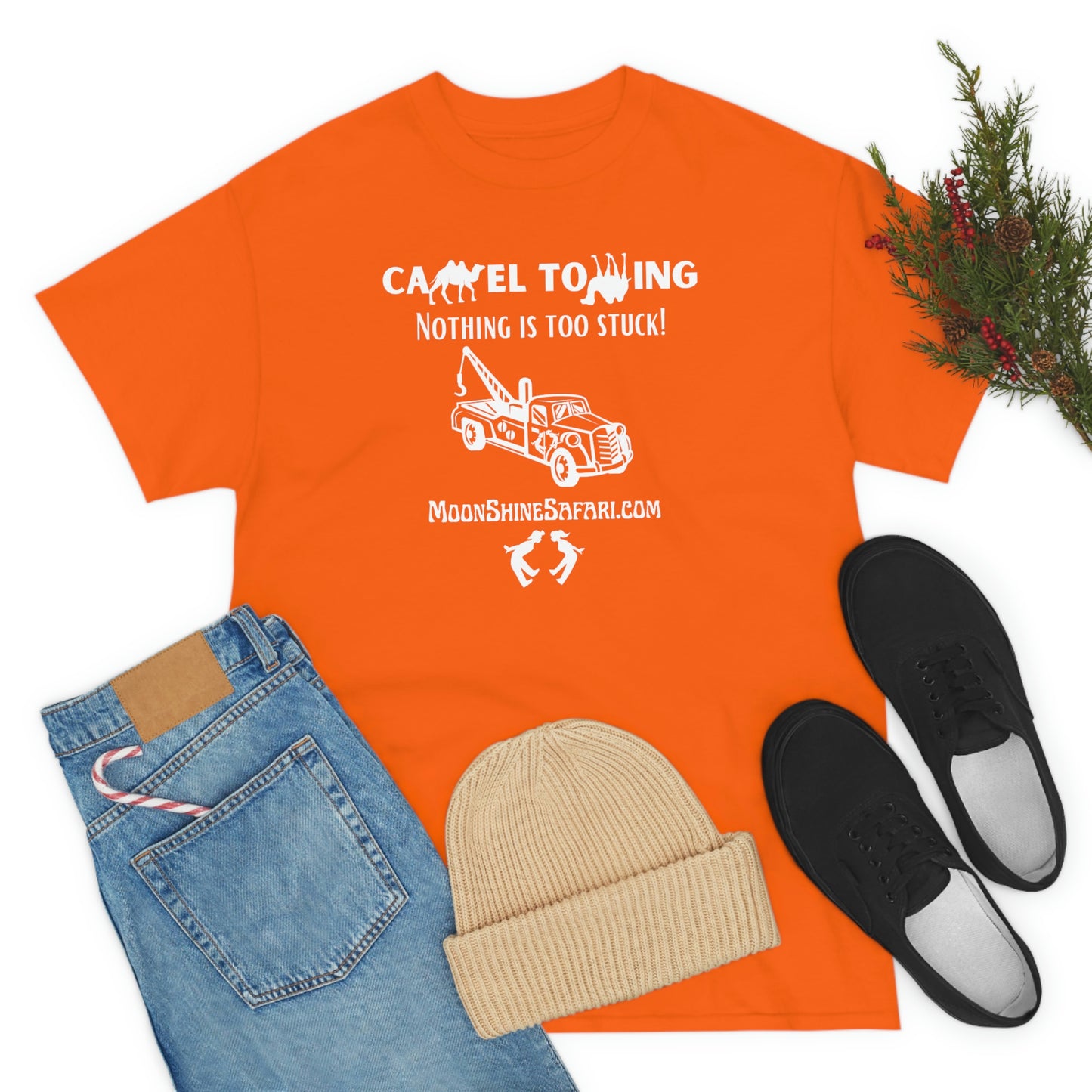 MoonShine Safari Camel Towing Unisex Heavy Cotton Tee