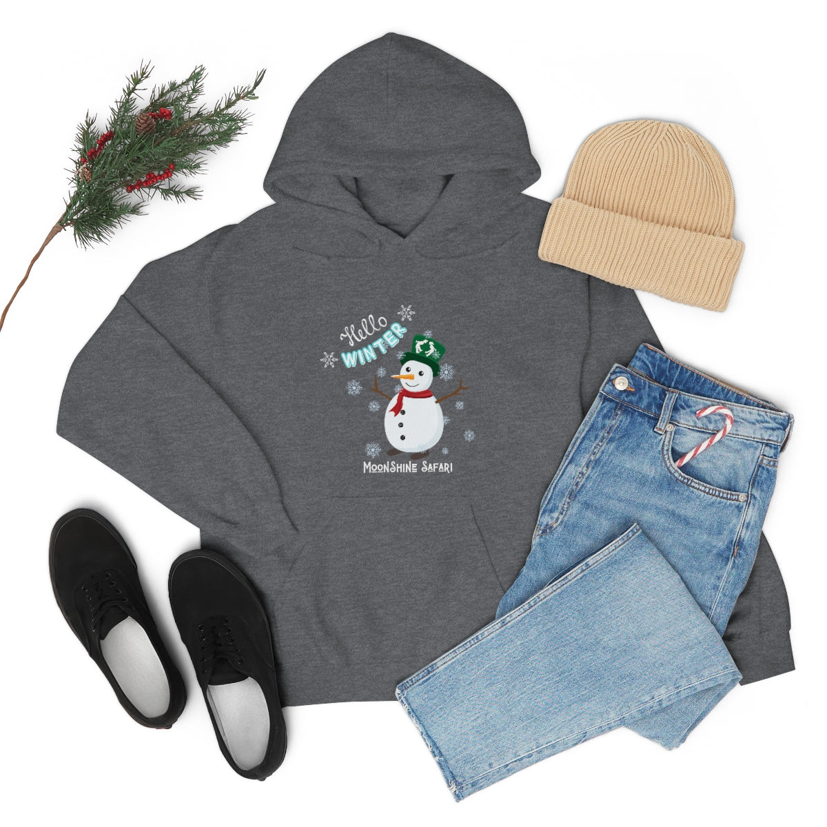 MoonShine Safari Winter Snowman Unisex Heavy Blend™ Hooded Sweatshirt