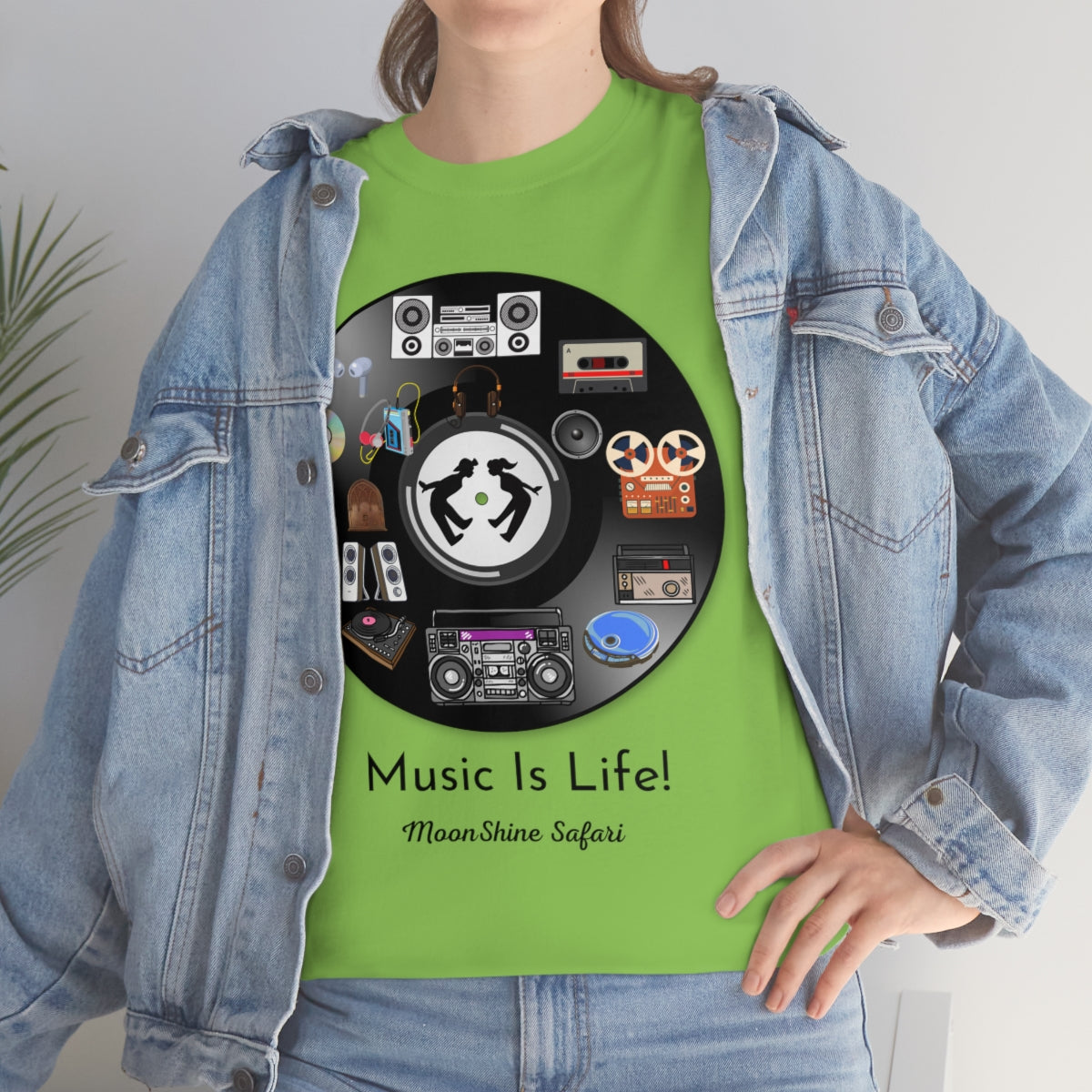 MoonShine Safari Music is Life Unisex Heavy Cotton Tee