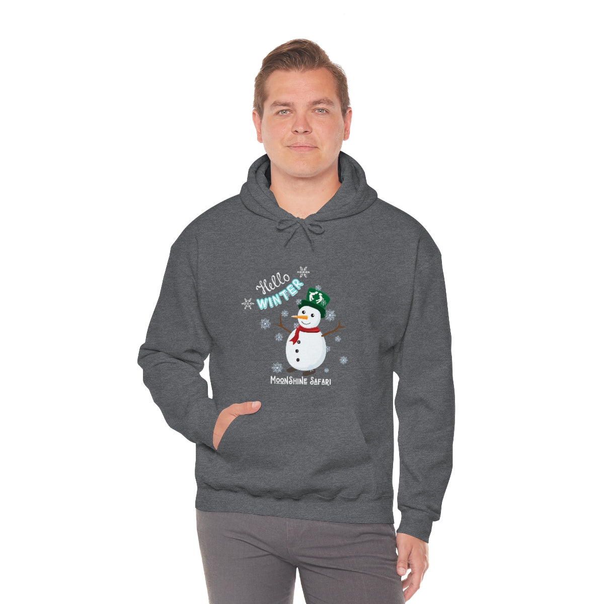 MoonShine Safari Winter Snowman Unisex Heavy Blend™ Hooded Sweatshirt