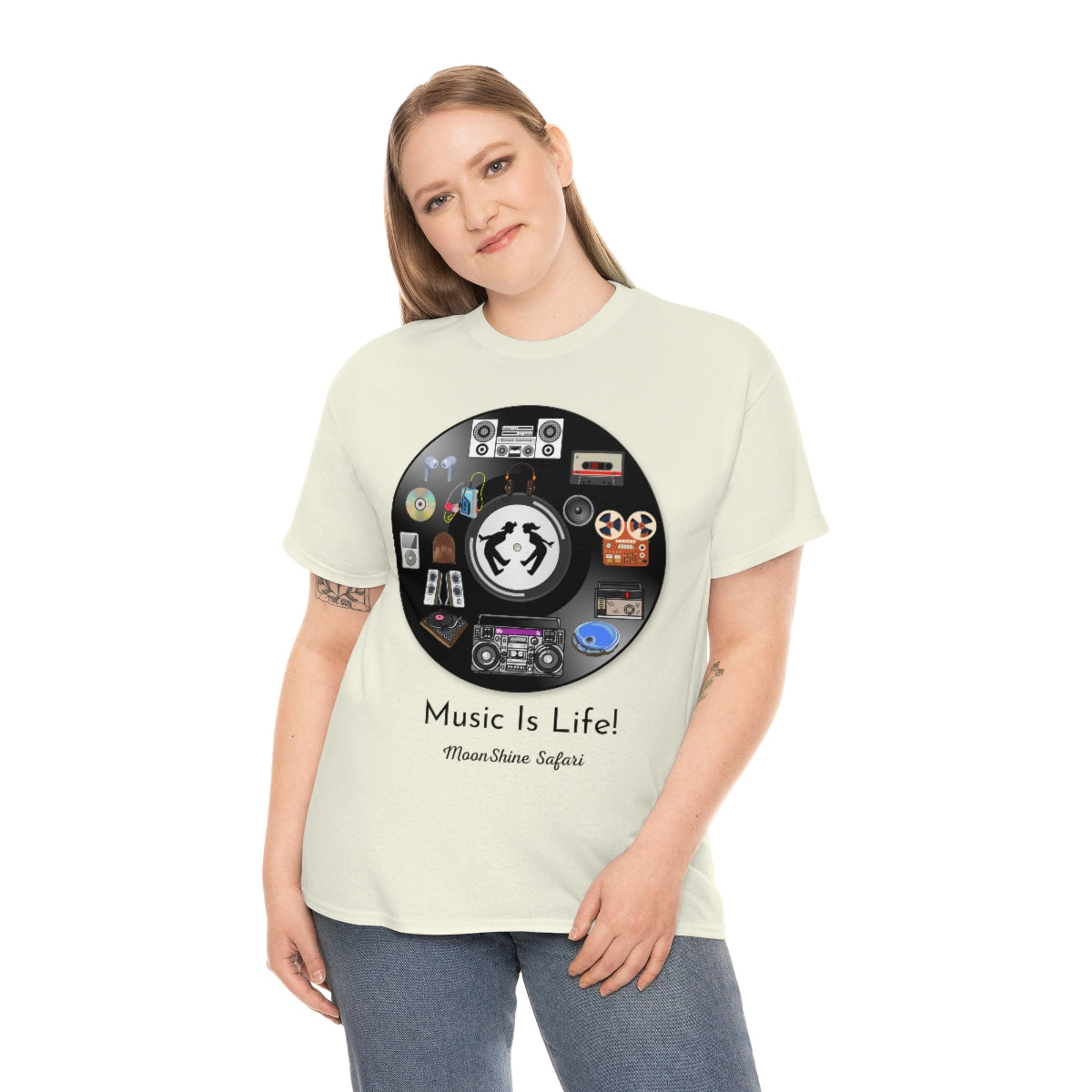 MoonShine Safari Music is Life Unisex Heavy Cotton Tee