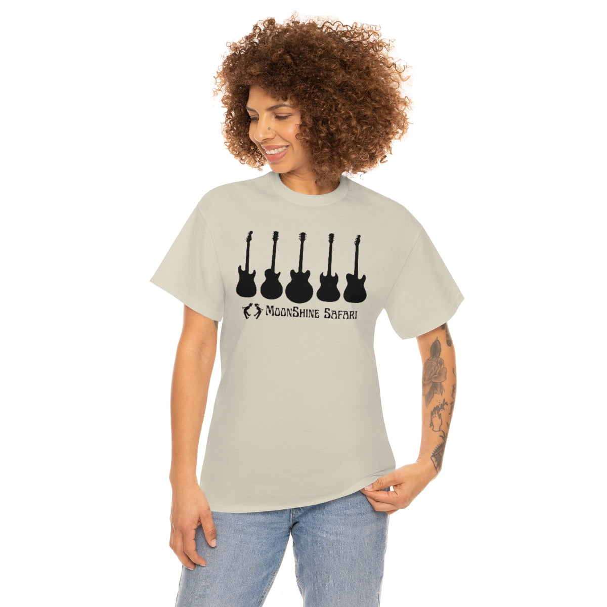 MoonShine Safari Electric Guitar Pillars Unisex Heavy Cotton Tee