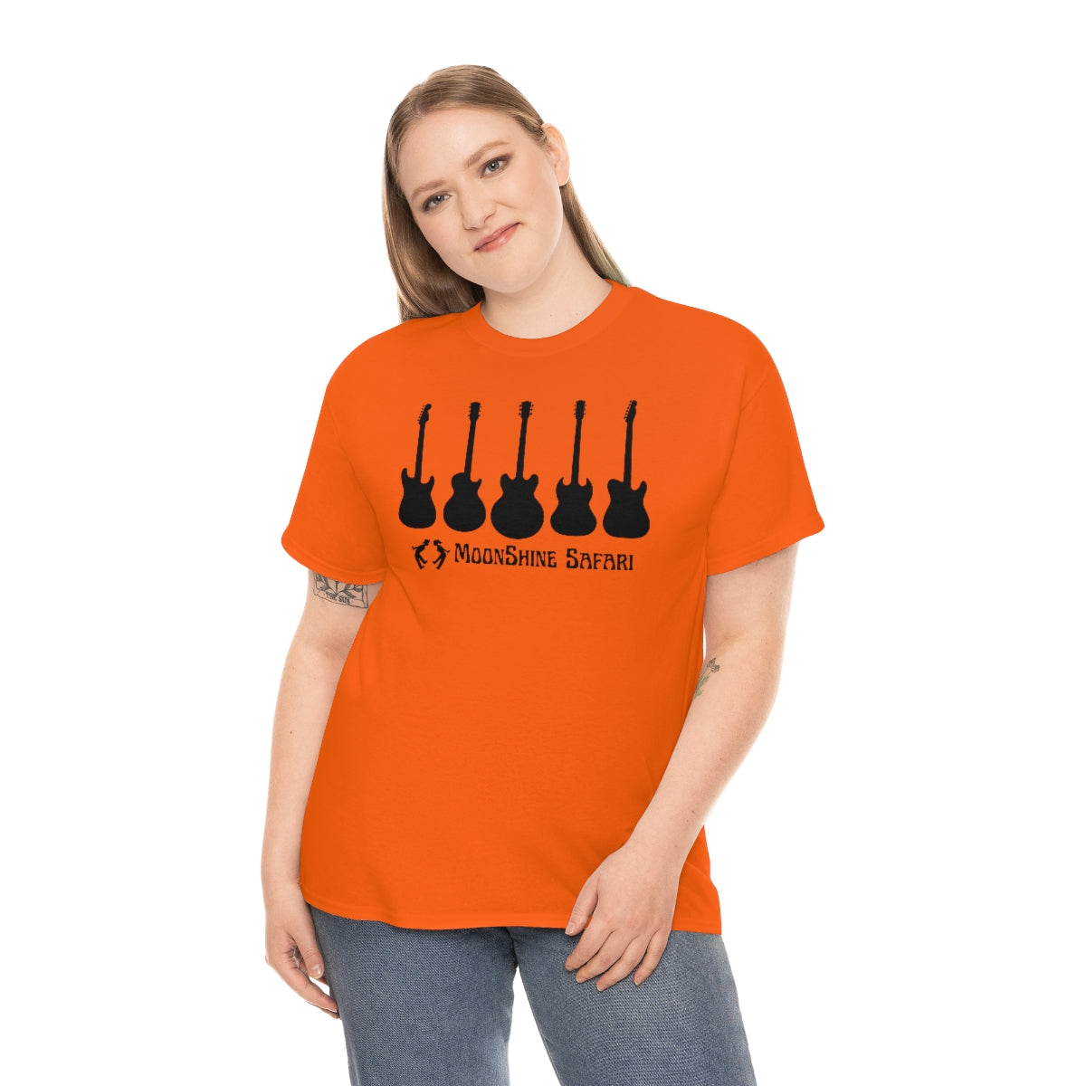 MoonShine Safari Electric Guitar Pillars Unisex Heavy Cotton Tee