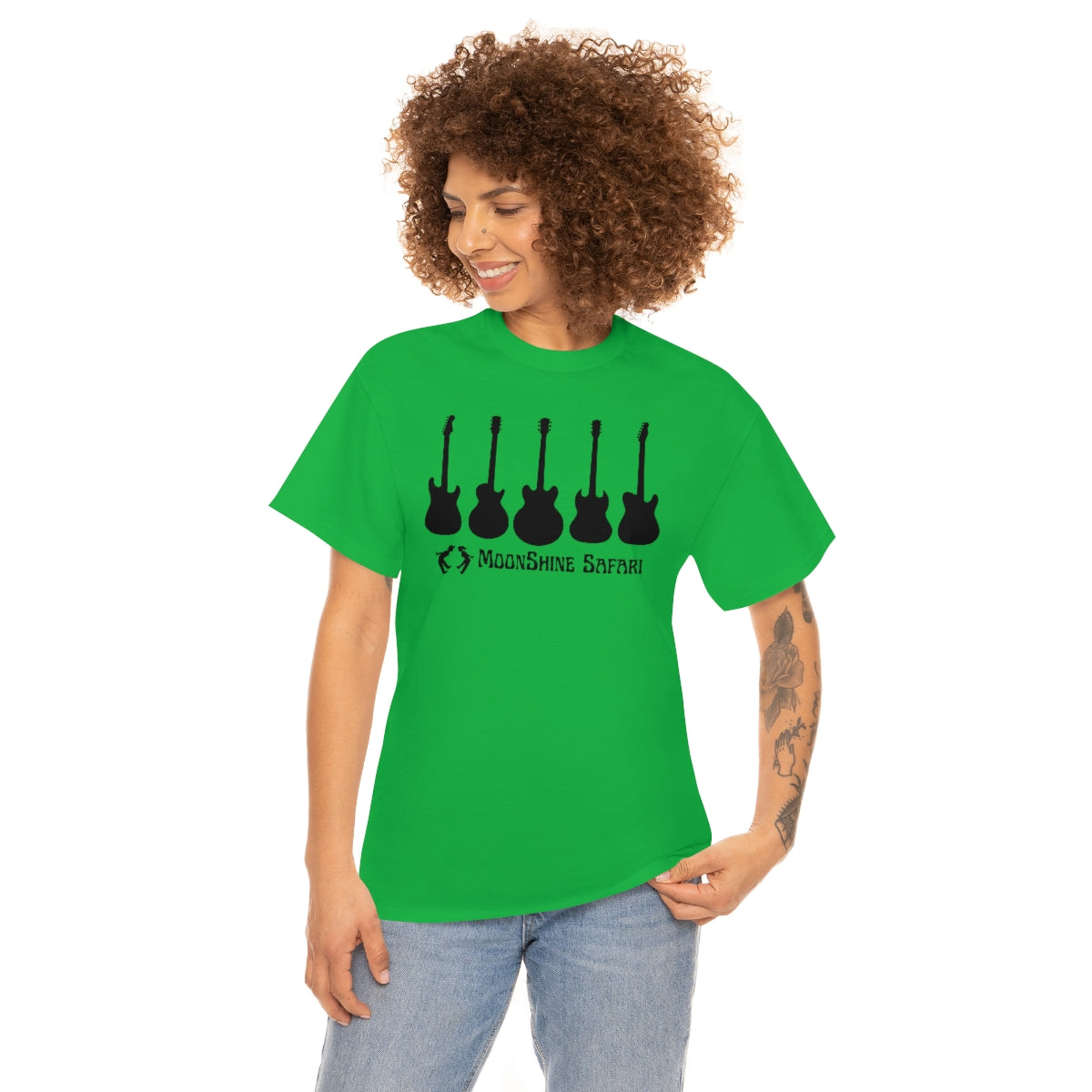 MoonShine Safari Electric Guitar Pillars Unisex Heavy Cotton Tee