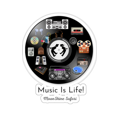 MoonShine Safari Music is Life Kiss-Cut Stickers