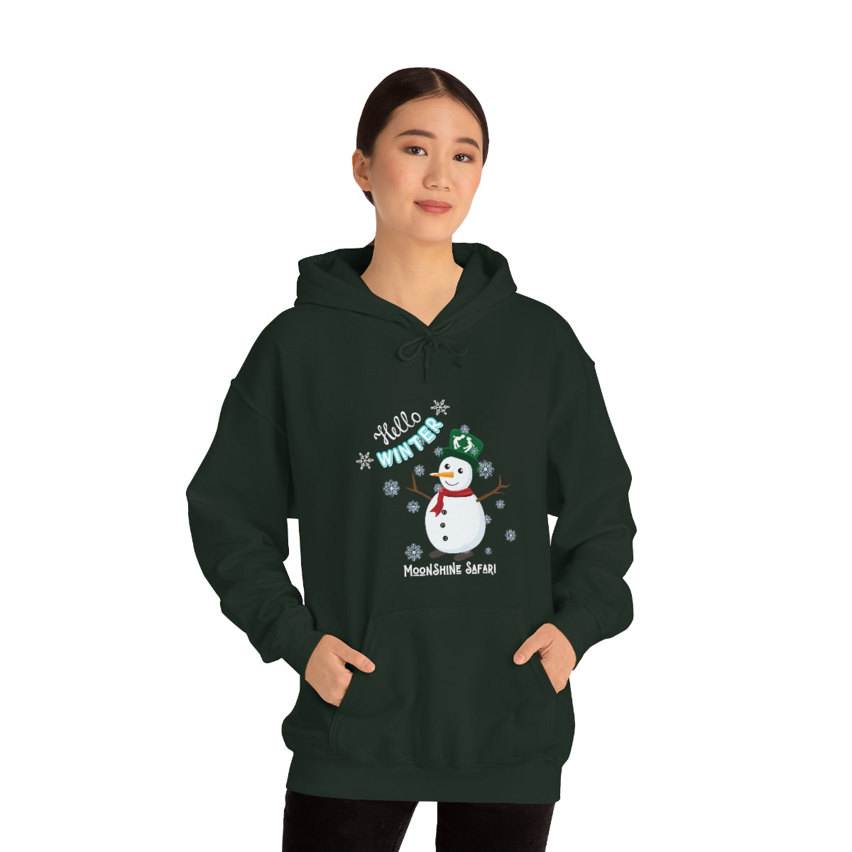 MoonShine Safari Winter Snowman Unisex Heavy Blend™ Hooded Sweatshirt