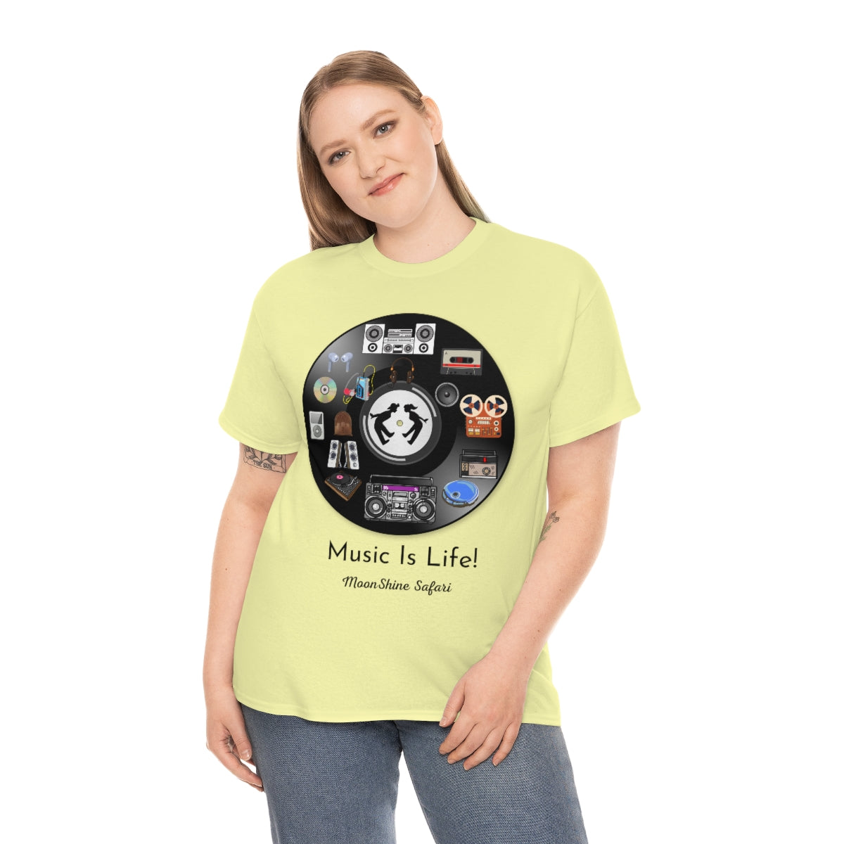 MoonShine Safari Music is Life Unisex Heavy Cotton Tee