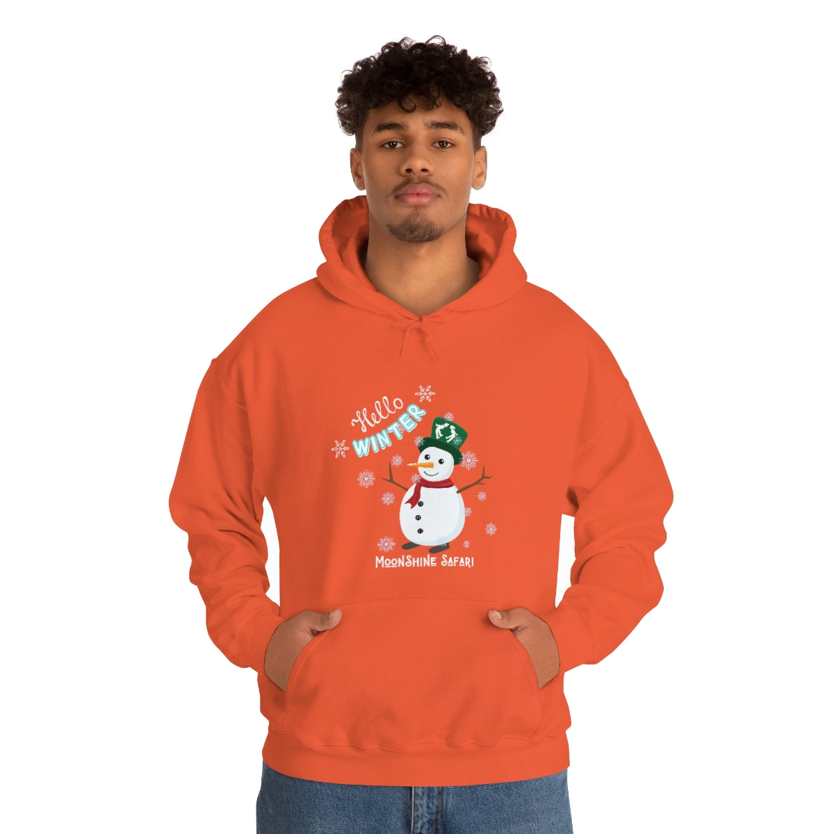 MoonShine Safari Winter Snowman Unisex Heavy Blend™ Hooded Sweatshirt