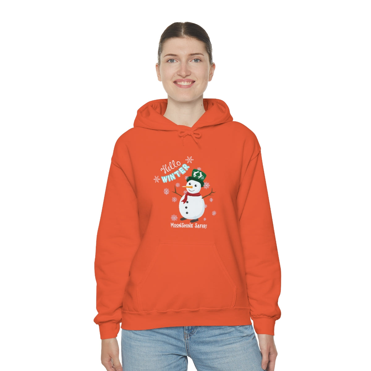 MoonShine Safari Winter Snowman Unisex Heavy Blend™ Hooded Sweatshirt