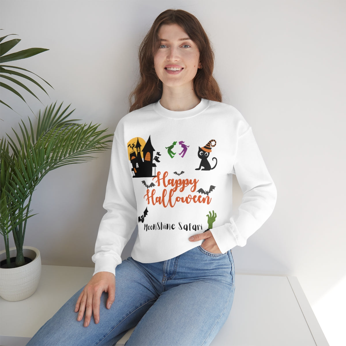 MoonShine Safari Halloween Unisex Heavy Blend™ Crewneck Sweatshirt