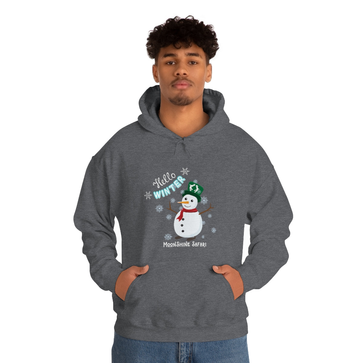 MoonShine Safari Winter Snowman Unisex Heavy Blend™ Hooded Sweatshirt